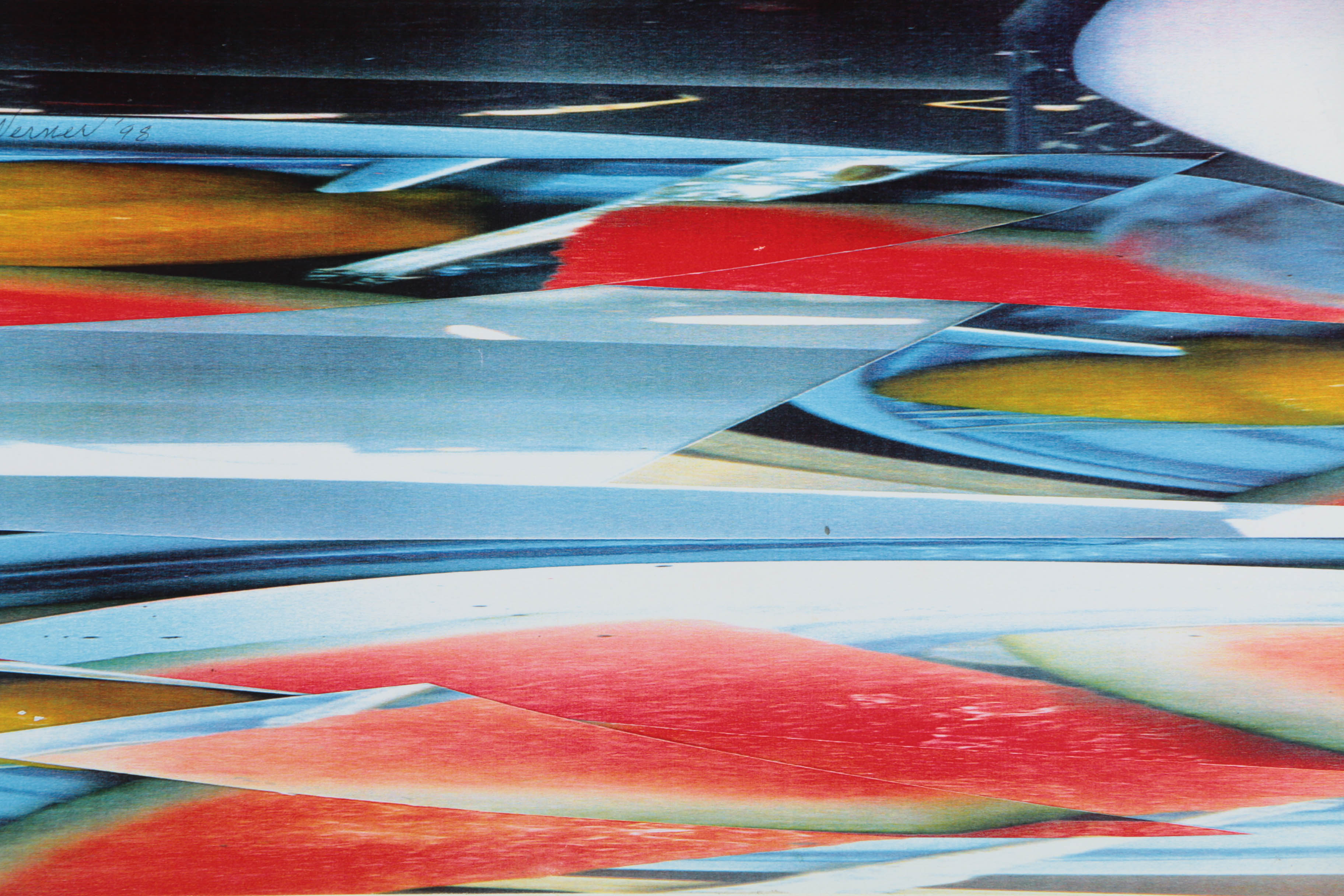 Don Werner Mixed Media Collage on Paper Colorful Abstract Composition