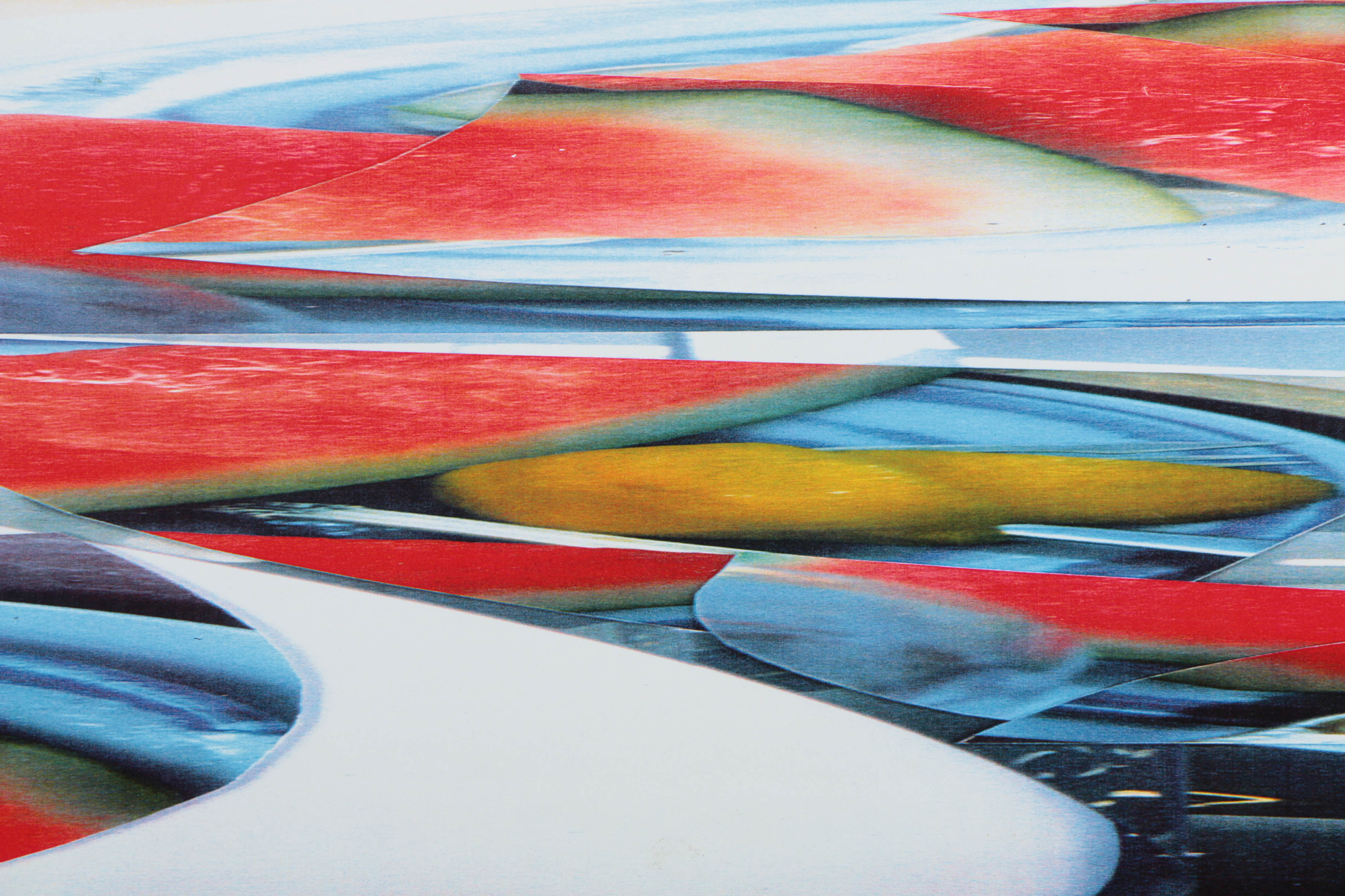 Don Werner Mixed Media Collage on Paper Colorful Abstract Composition