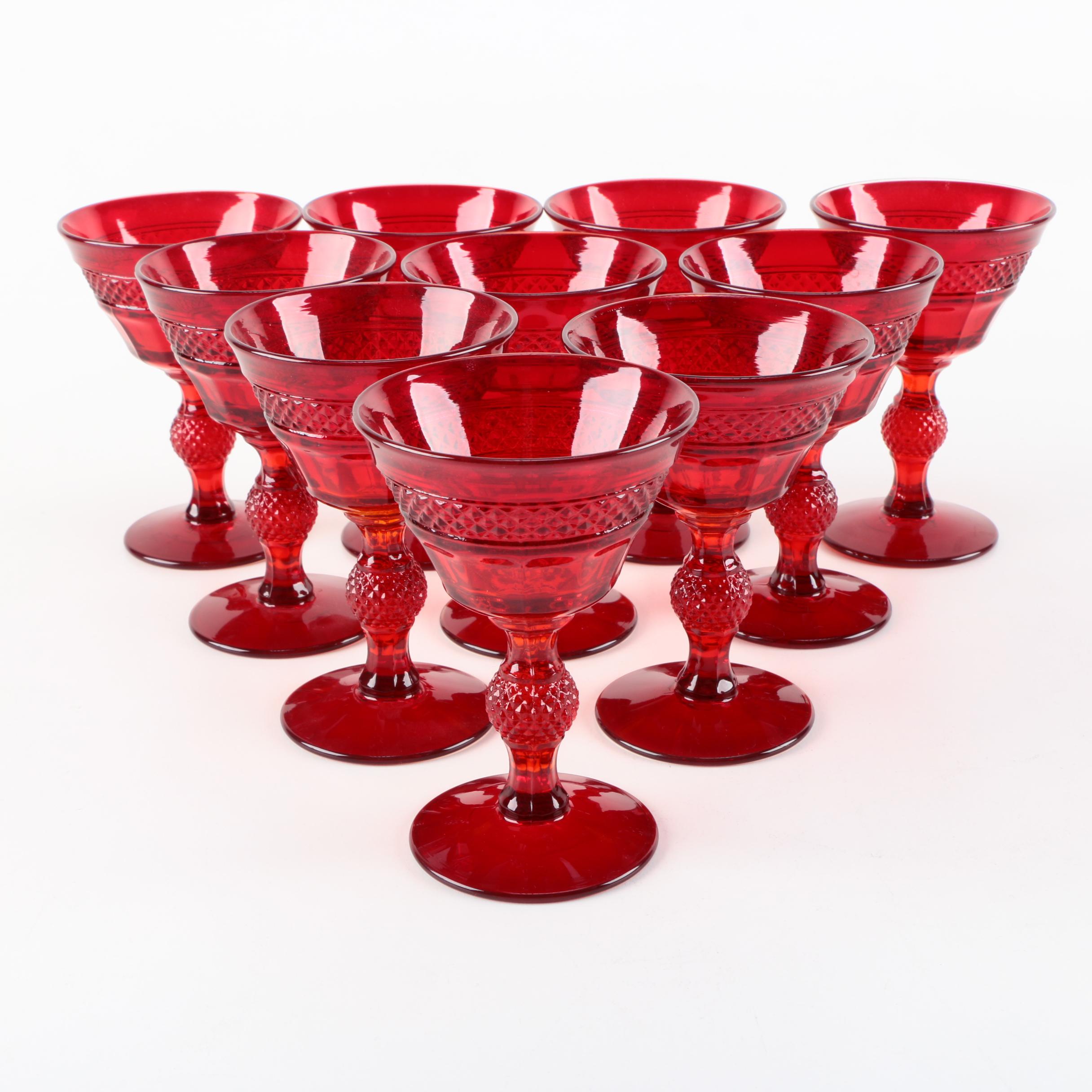 Vintage Viking "Mt. Vernon Red" Liquor Cocktail Glasses