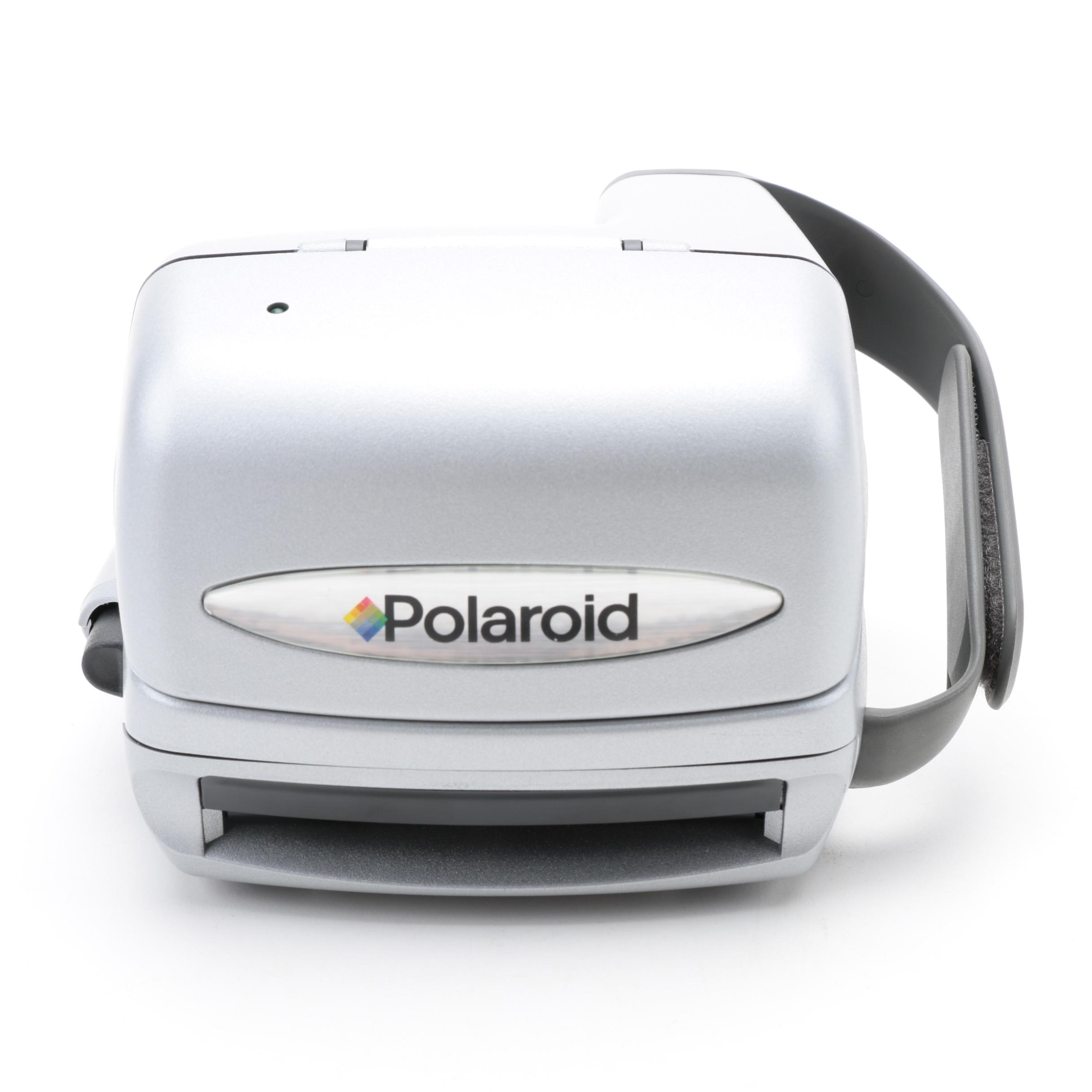 Silver Express Polaroid Camera with Two Boxes of Instant Film