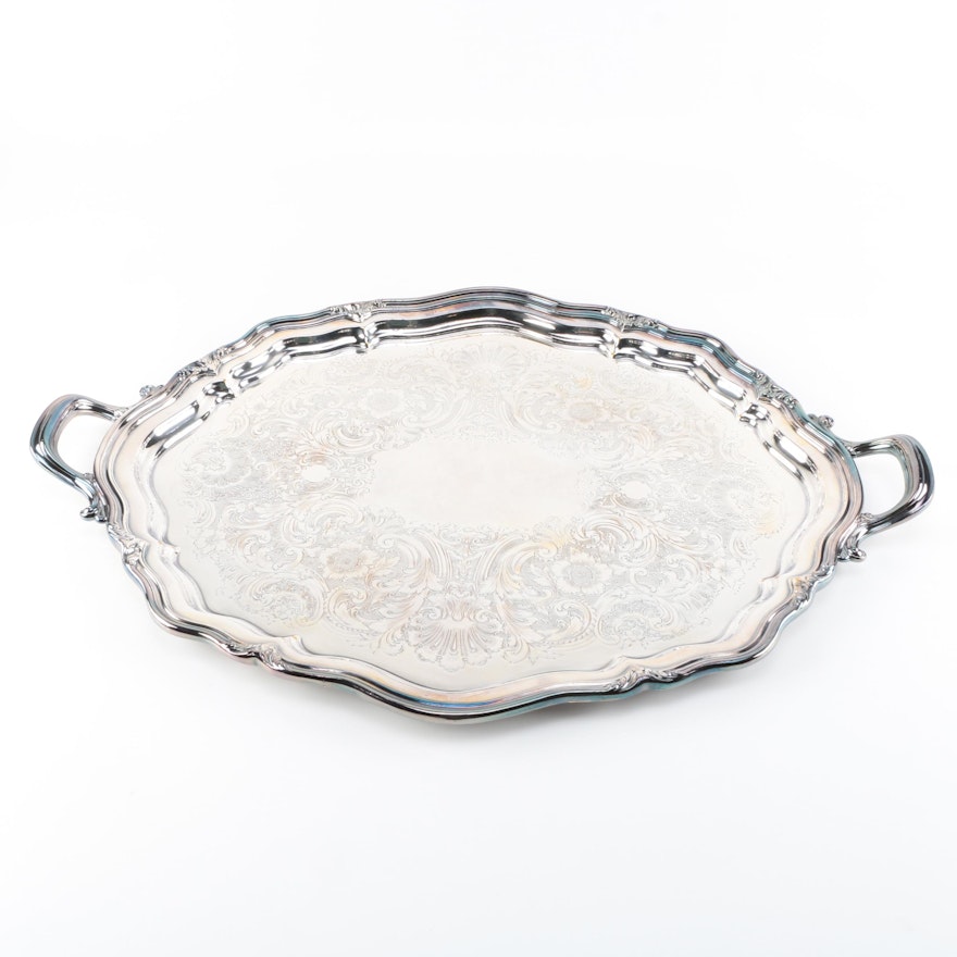 Reed & Barton Silver Plate Waiter Tray in "Winthrop"