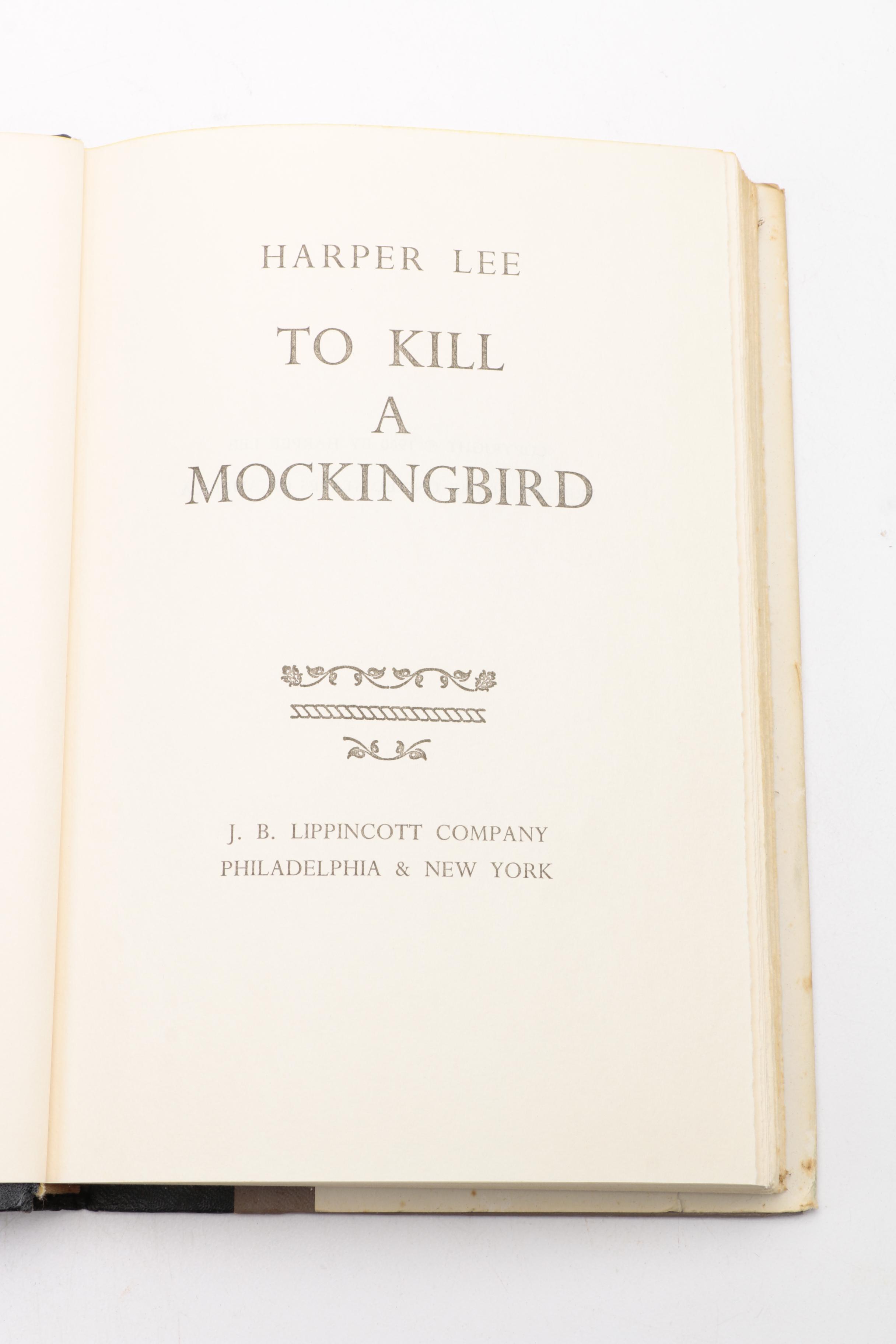 1960 First Book Club Edition "To Kill a Mockingbird" by Harper Lee