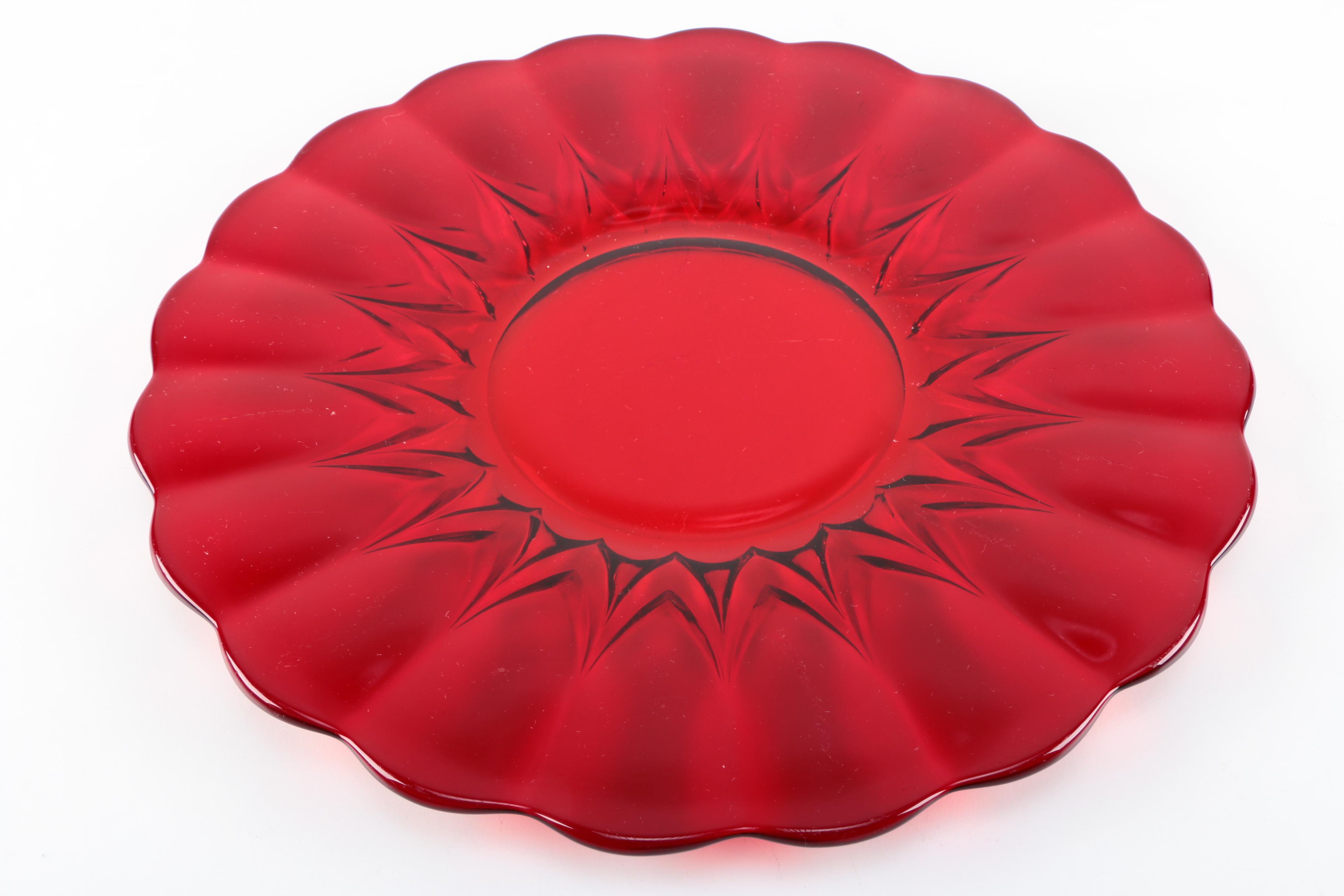 Vintage Cranberry Ruby Glass Tableware