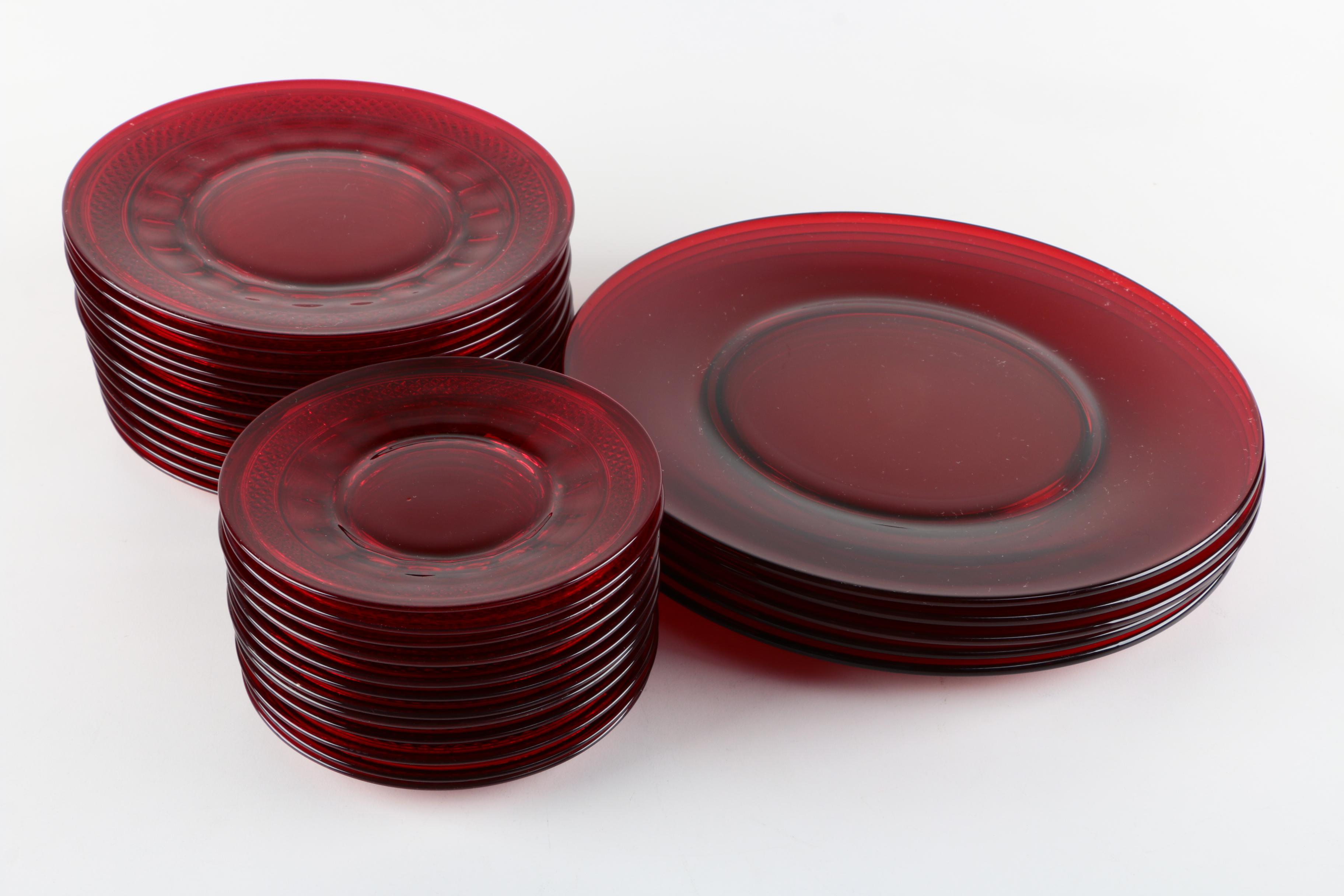 Vintage Cranberry Ruby Glass Tableware