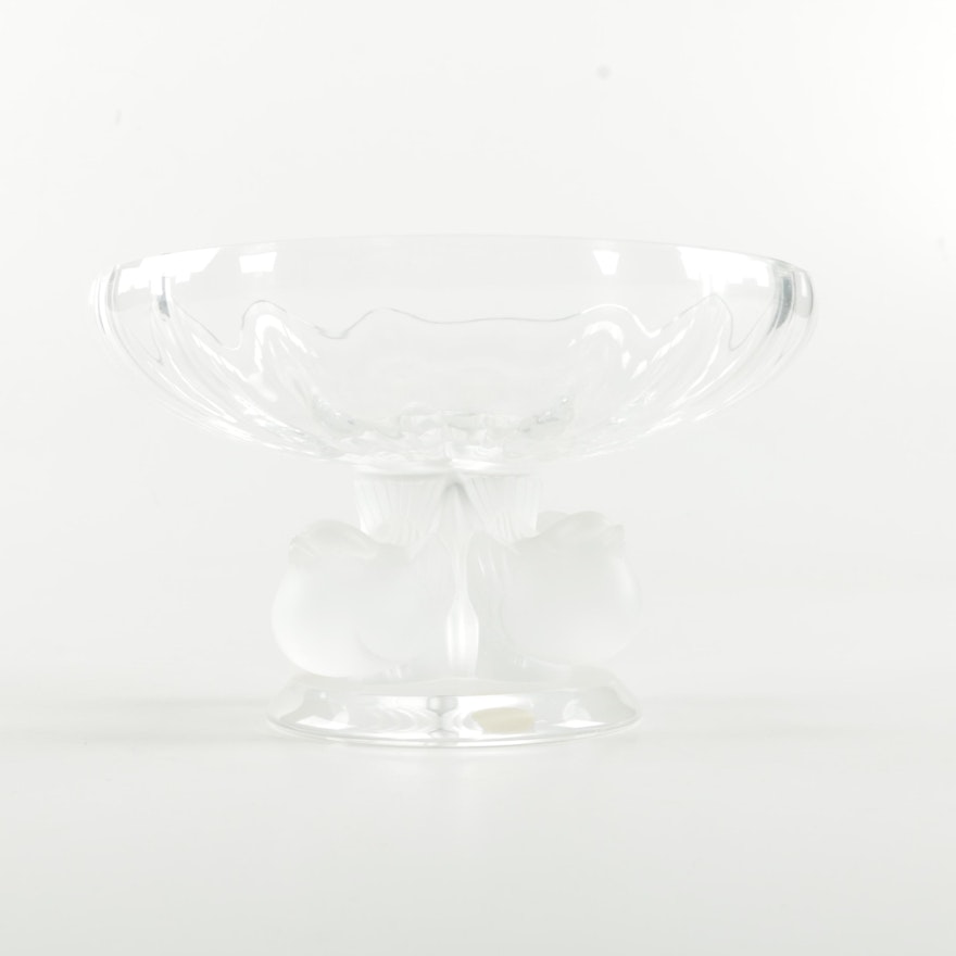 Lalique France Crystal "Nogent" Pedestal Bowl