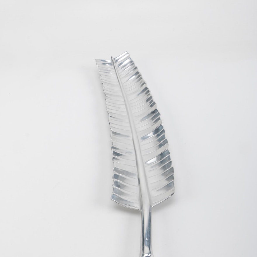 Bruce Cox Decorative Banana Leaf Shaped Aluminum Platter