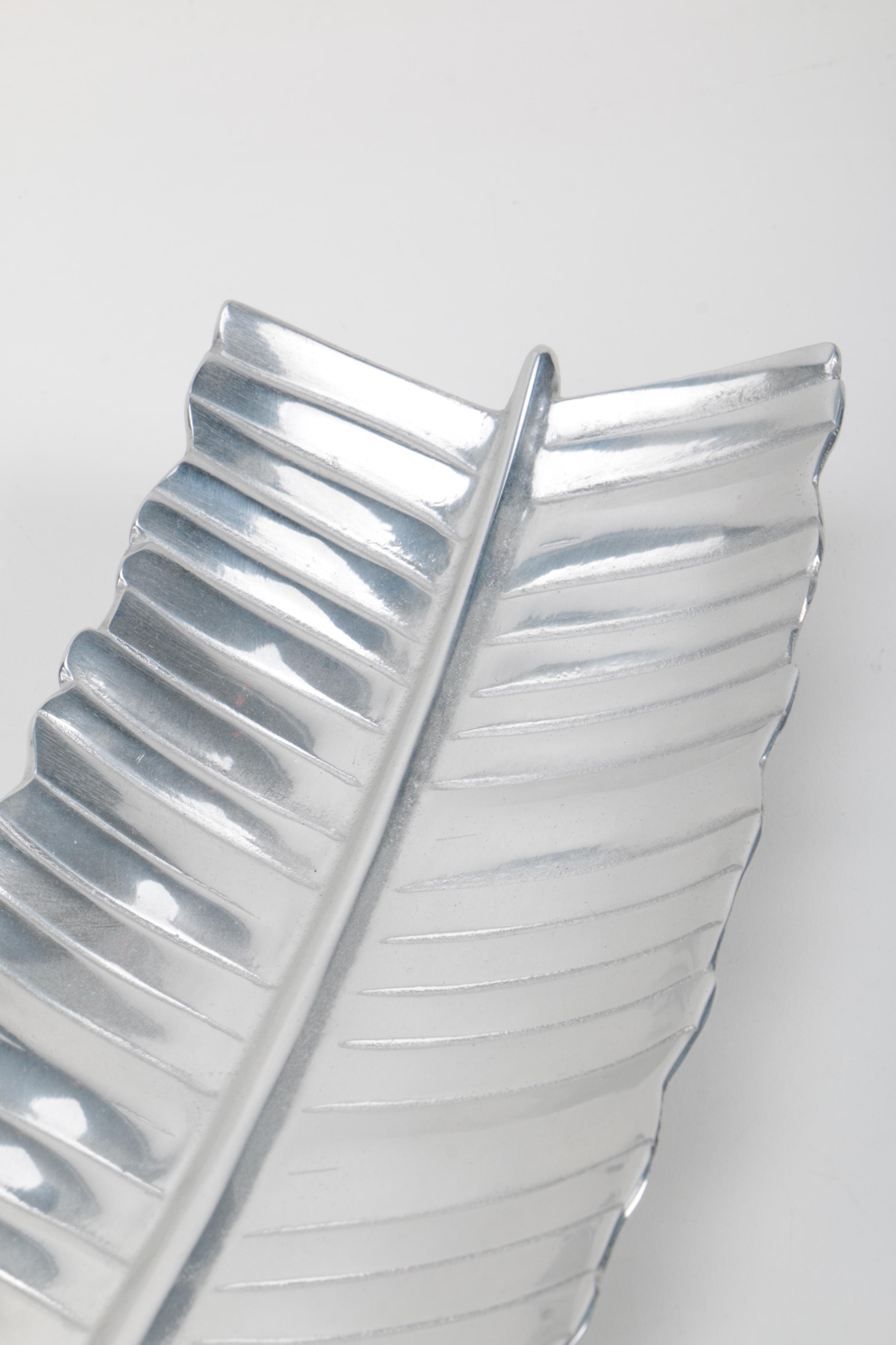 Bruce Cox Decorative Banana Leaf Shaped Aluminum Platter