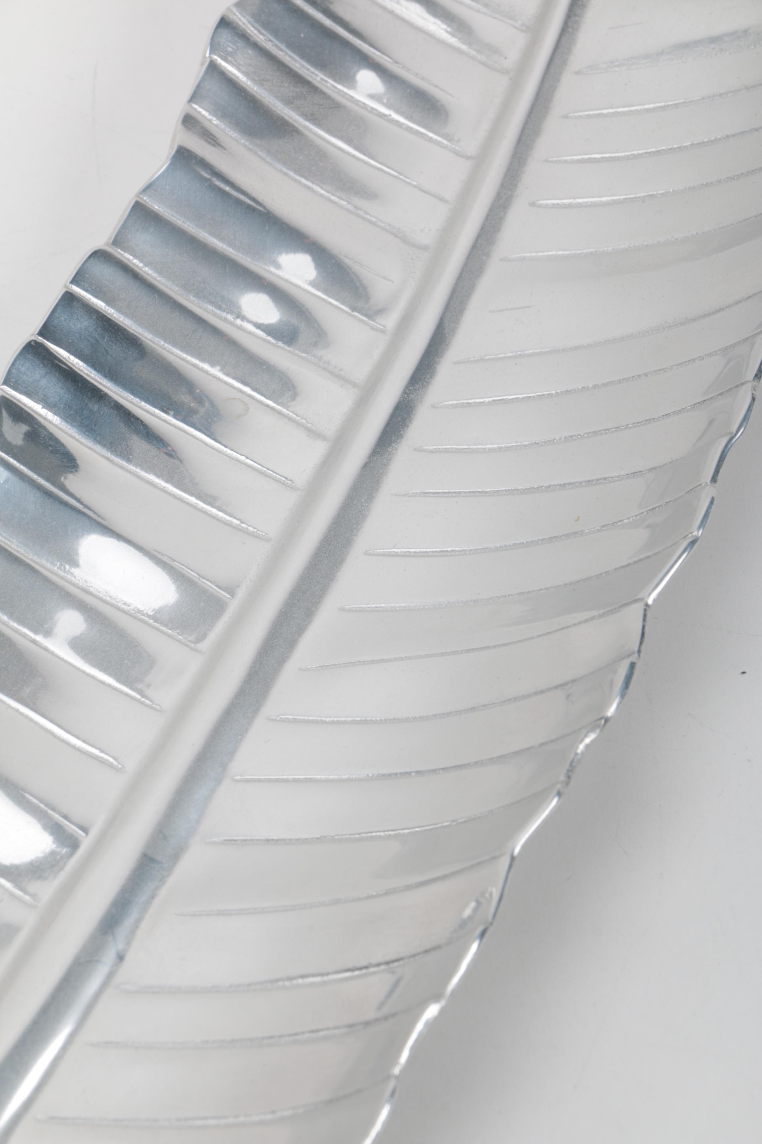 Bruce Cox Decorative Banana Leaf Shaped Aluminum Platter