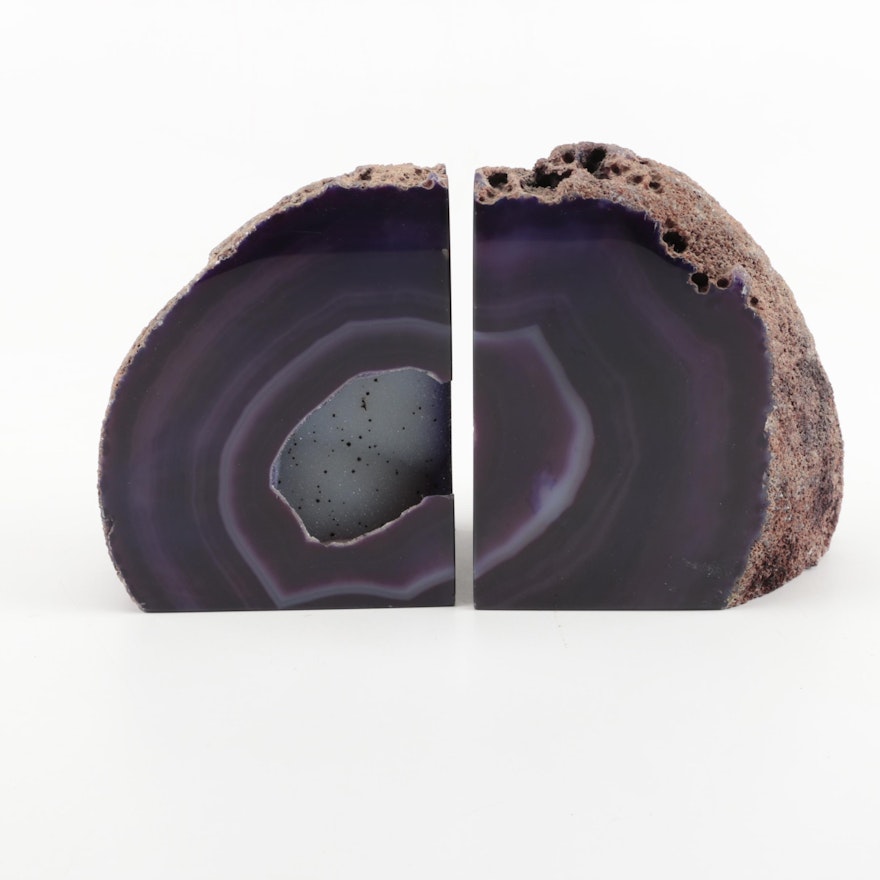 Dyed Geode Bookends
