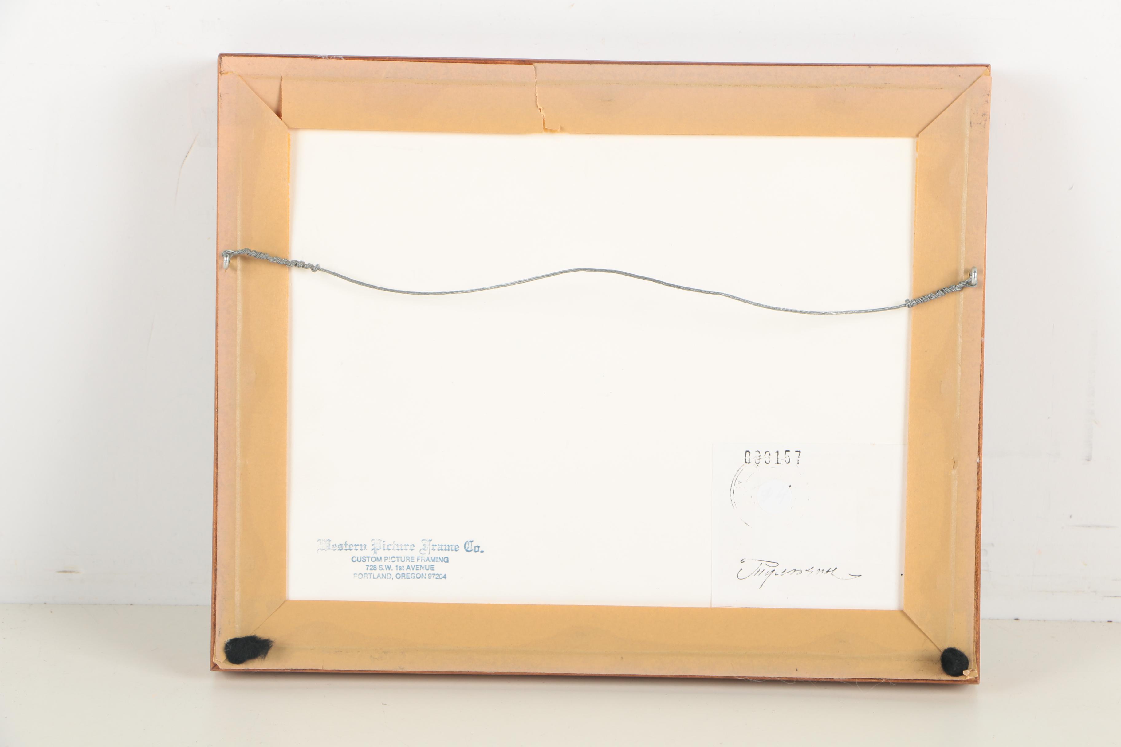 Mongolian Watercolor of Oxen and Carts