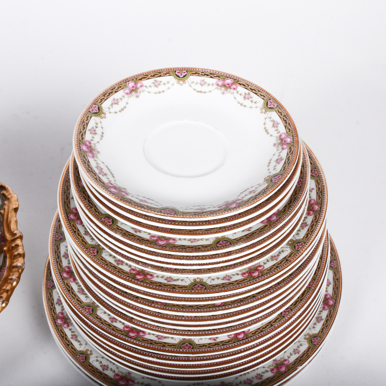 Set of Vignaud Limoges Porcelain Tableware
