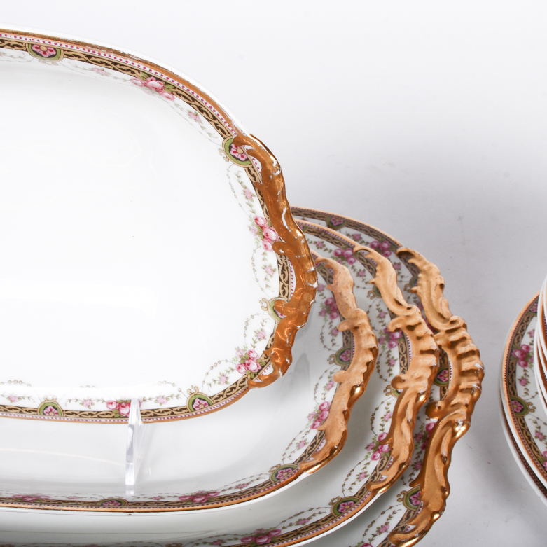 Set of Vignaud Limoges Porcelain Tableware