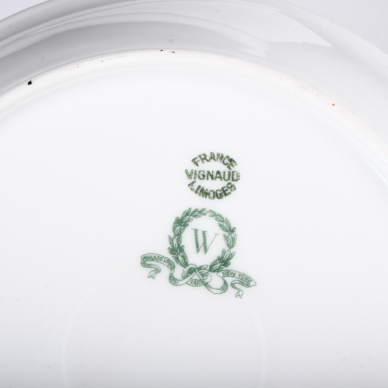 Set of Vignaud Limoges Porcelain Tableware