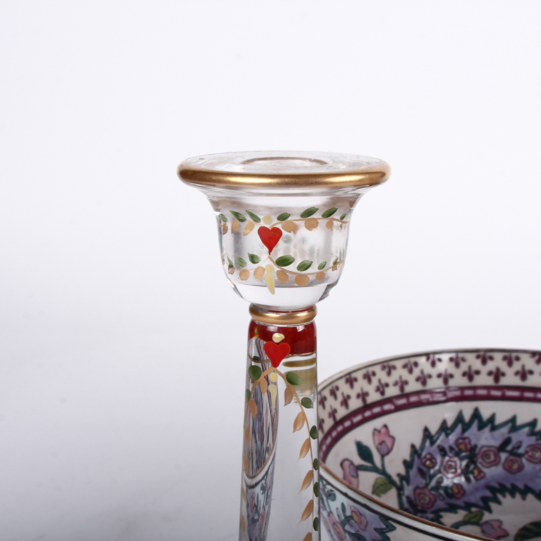 Floral Themed Bowls, Candle Holders, and Vase