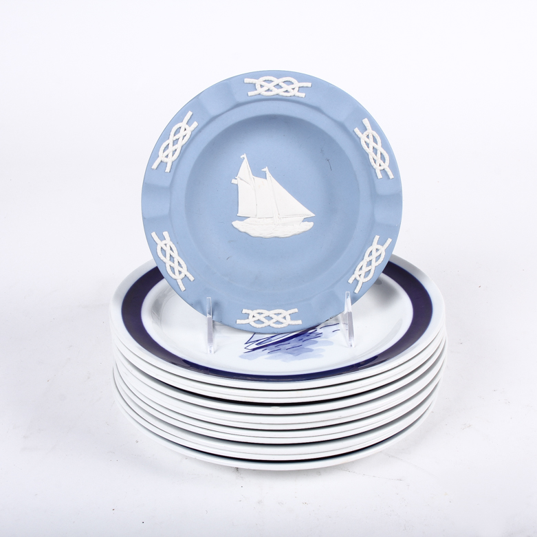 Wedgwood Jasperware and Arabia of Finland Nautical Themed Plates