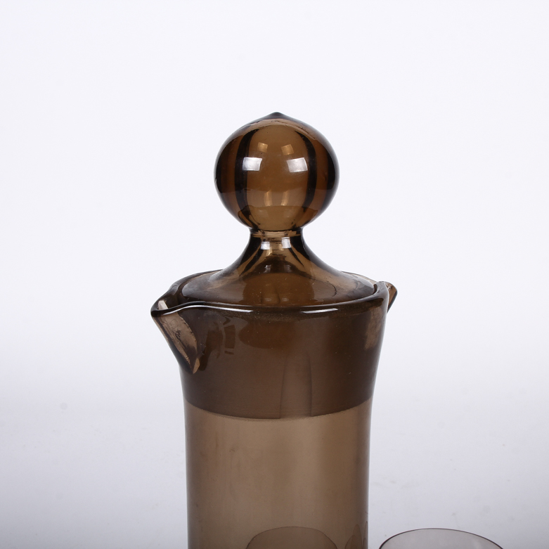 Vintage Mid-Century Smoked Glass Cocktail Set