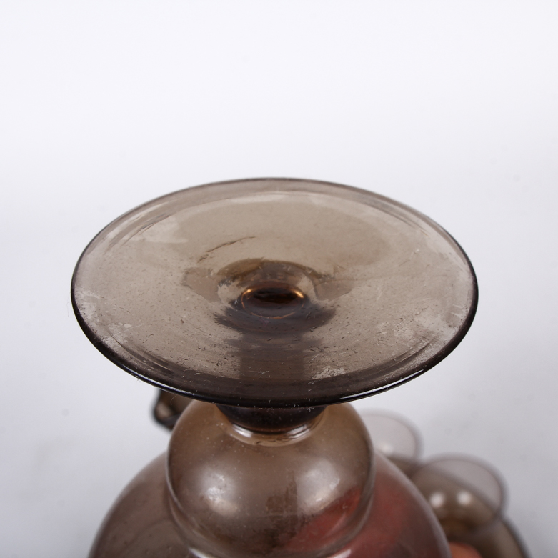 Vintage Mid-Century Smoked Glass Cocktail Set