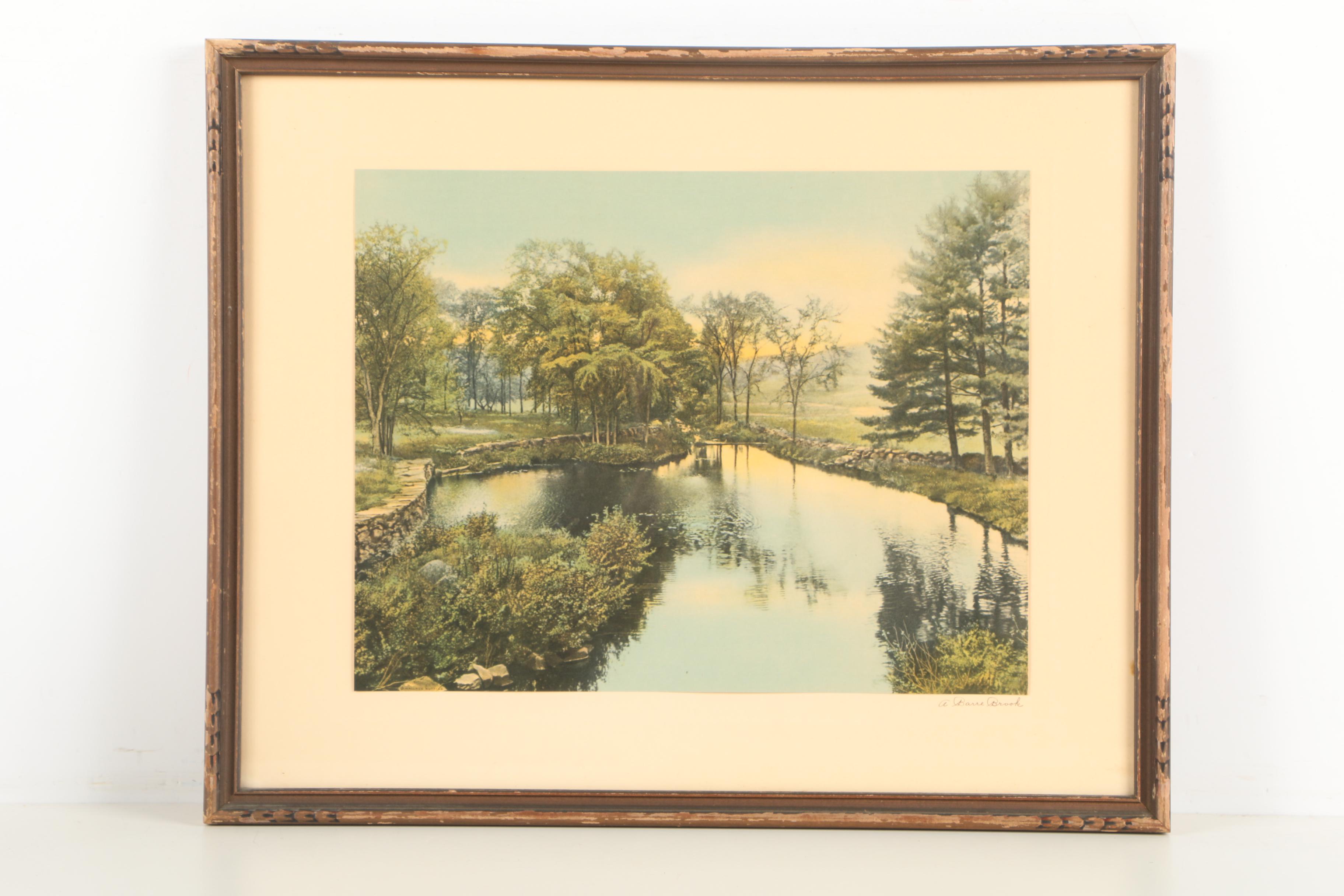 Pair of Collotype Reproductions on Paper After Wallace Nutting Photographs