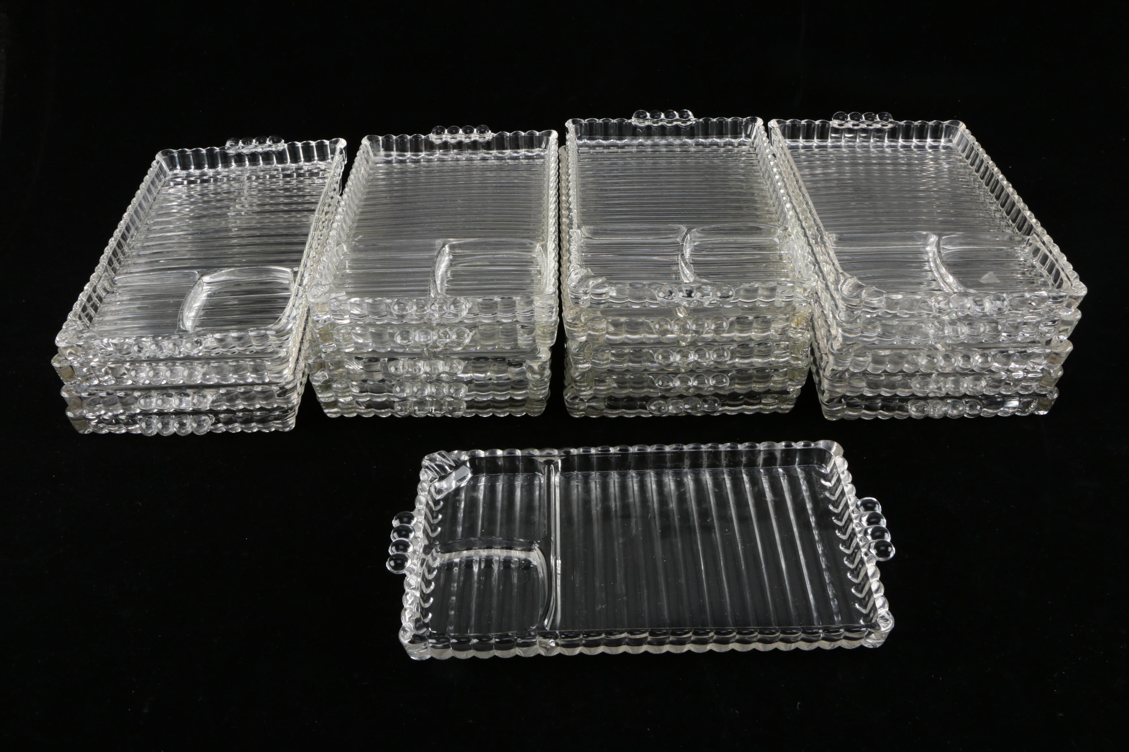 Collection of Glass Snack Sets and Vase