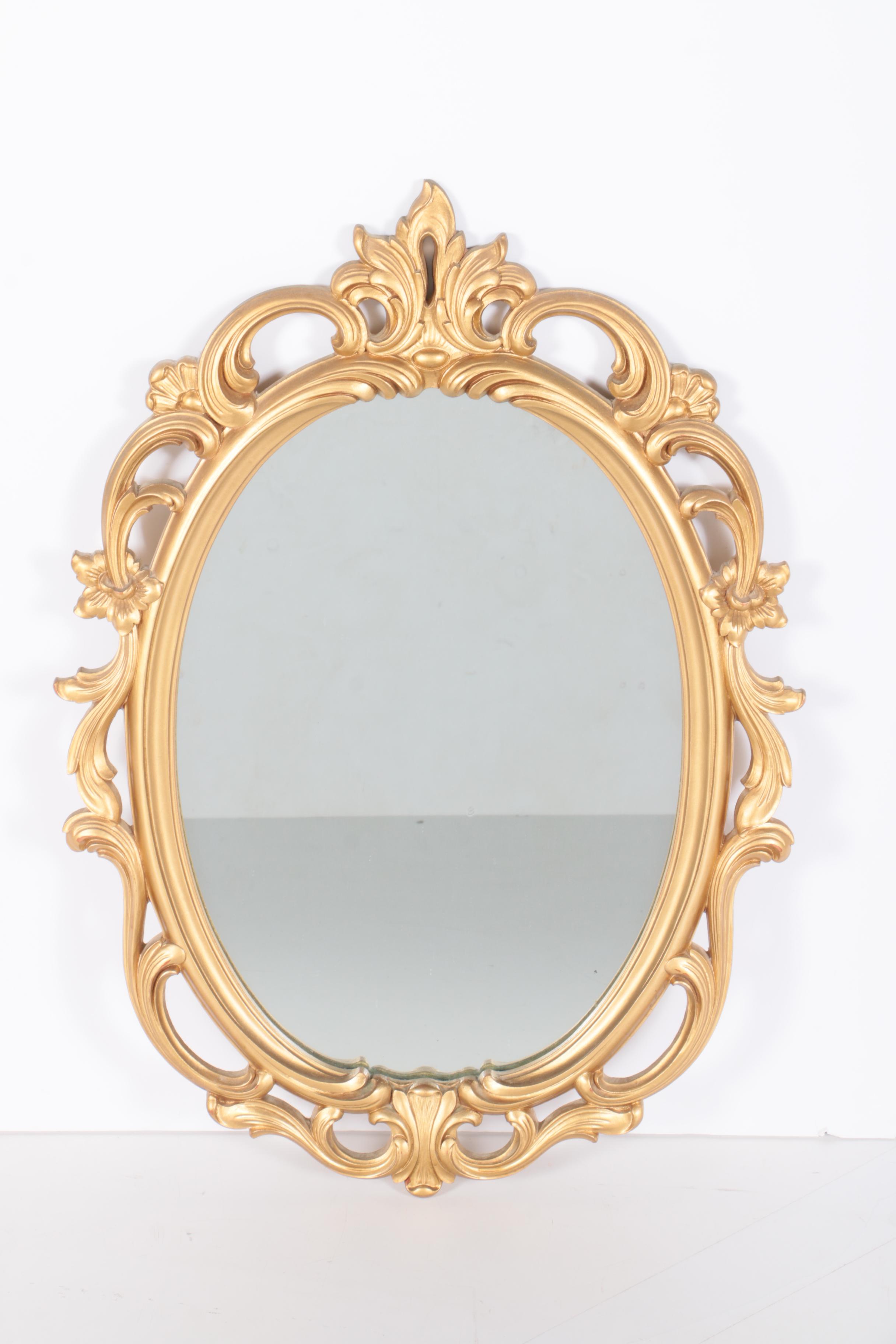 Rococo Style Framed Oval Wall Mirror