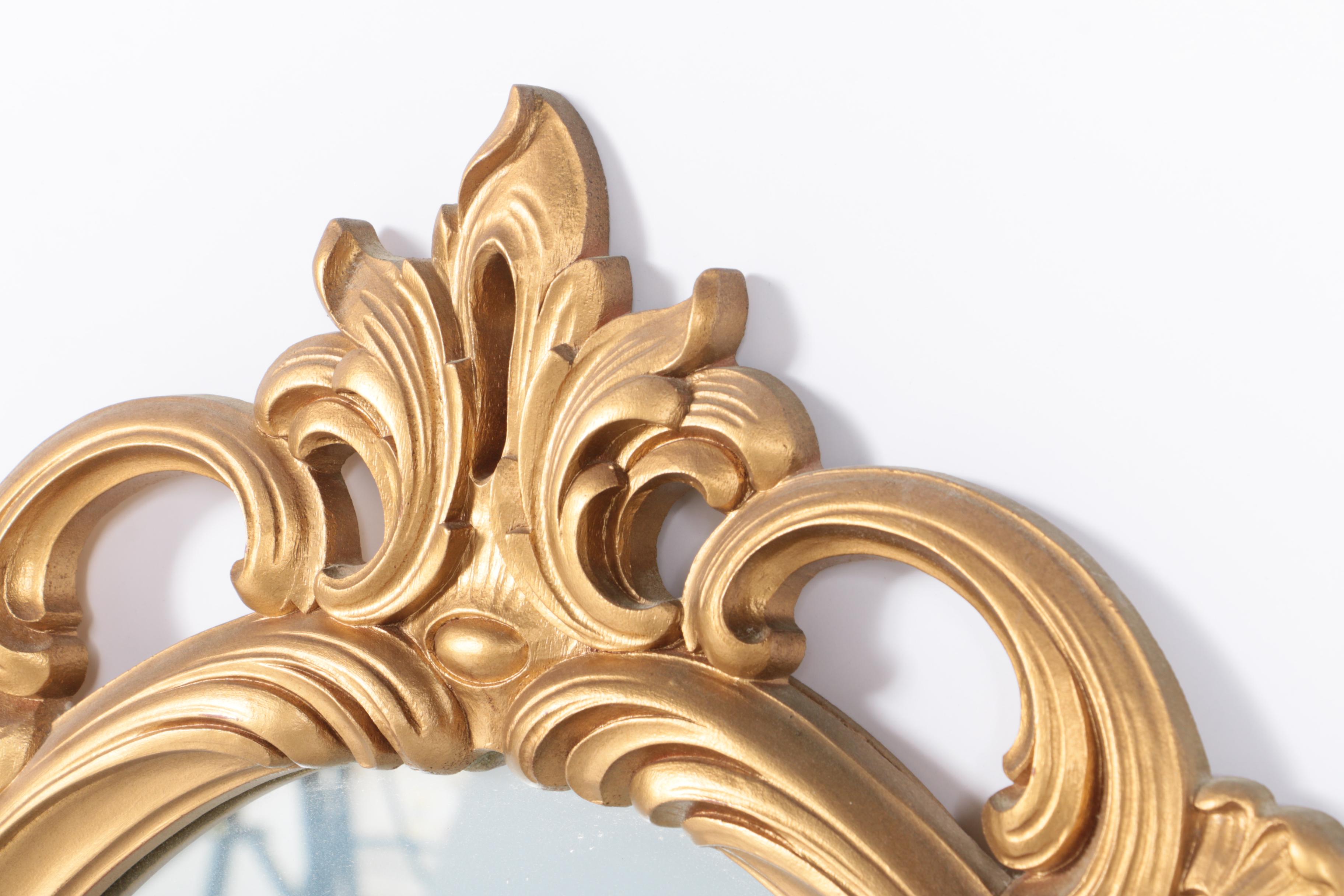 Rococo Style Framed Oval Wall Mirror