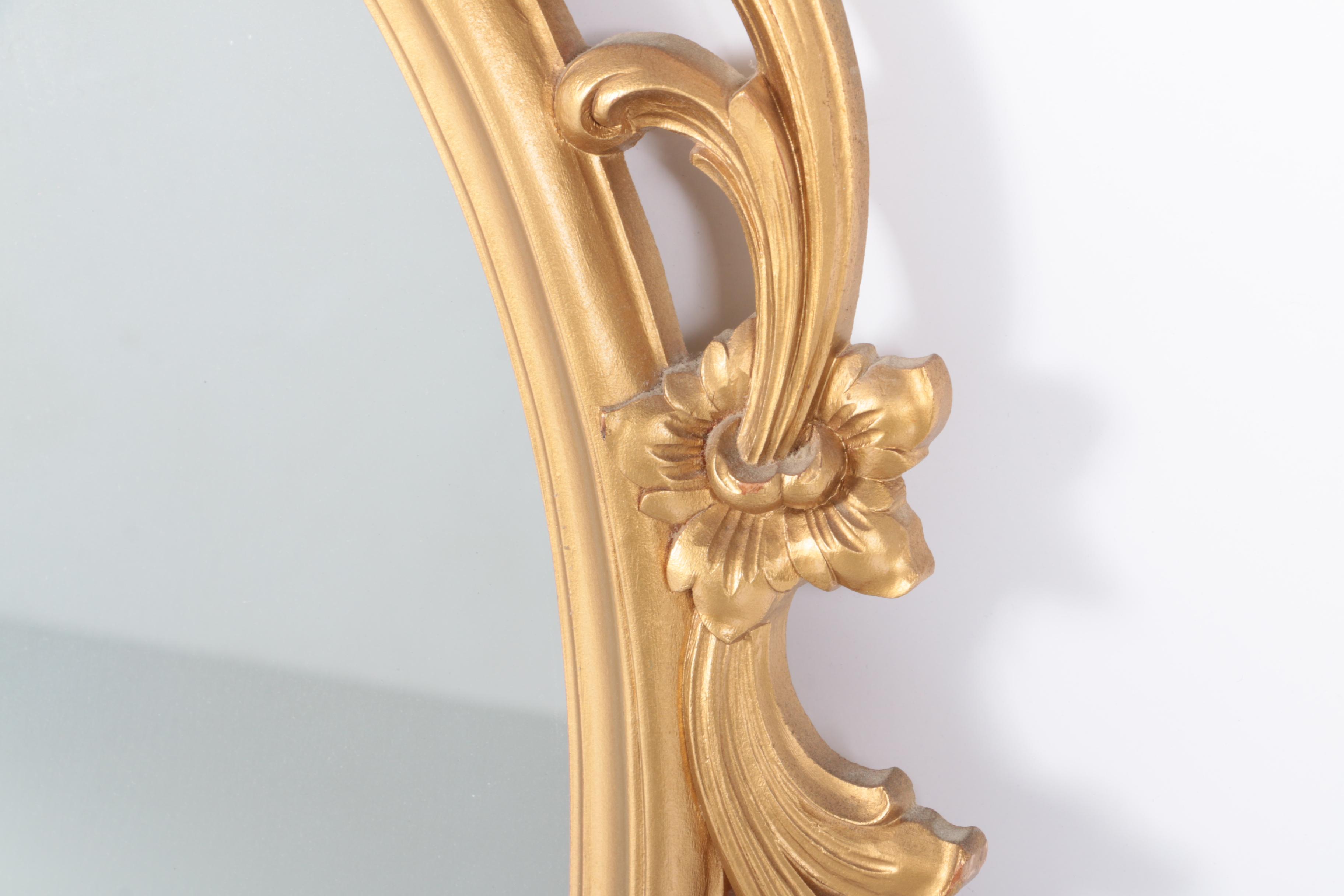 Rococo Style Framed Oval Wall Mirror