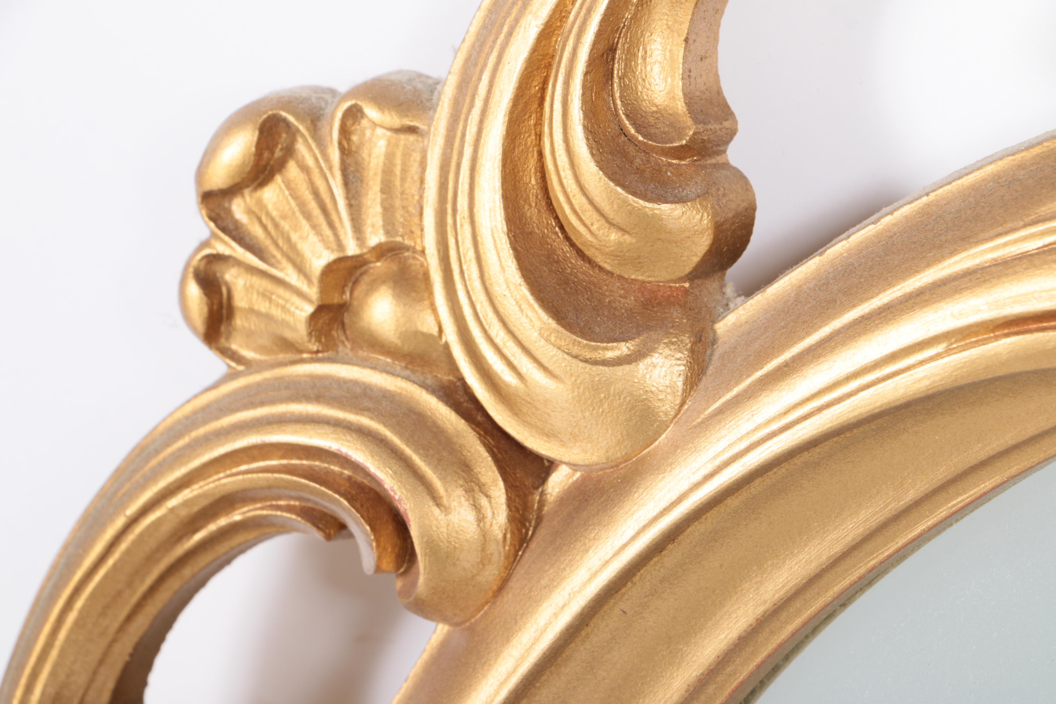 Rococo Style Framed Oval Wall Mirror