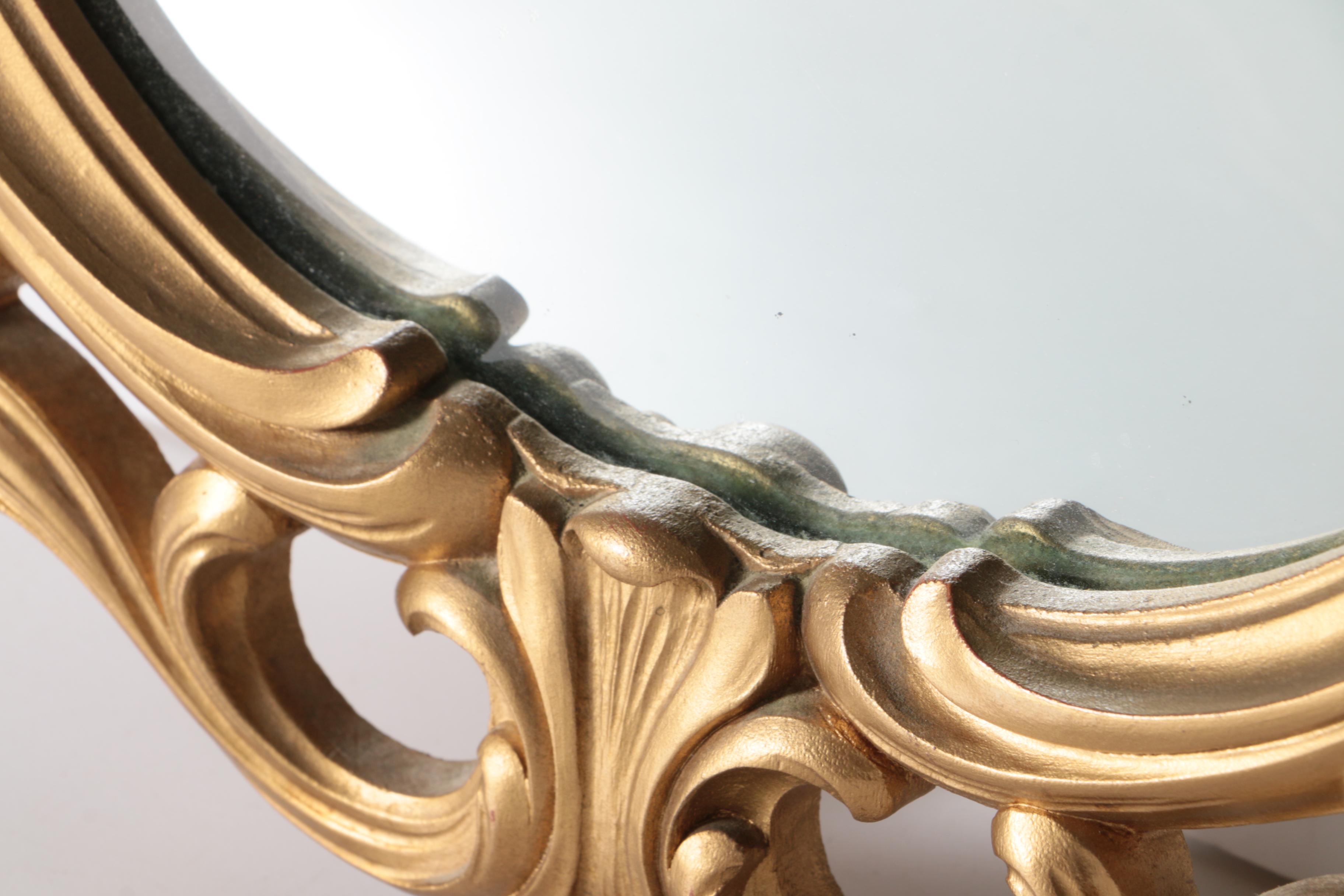 Rococo Style Framed Oval Wall Mirror