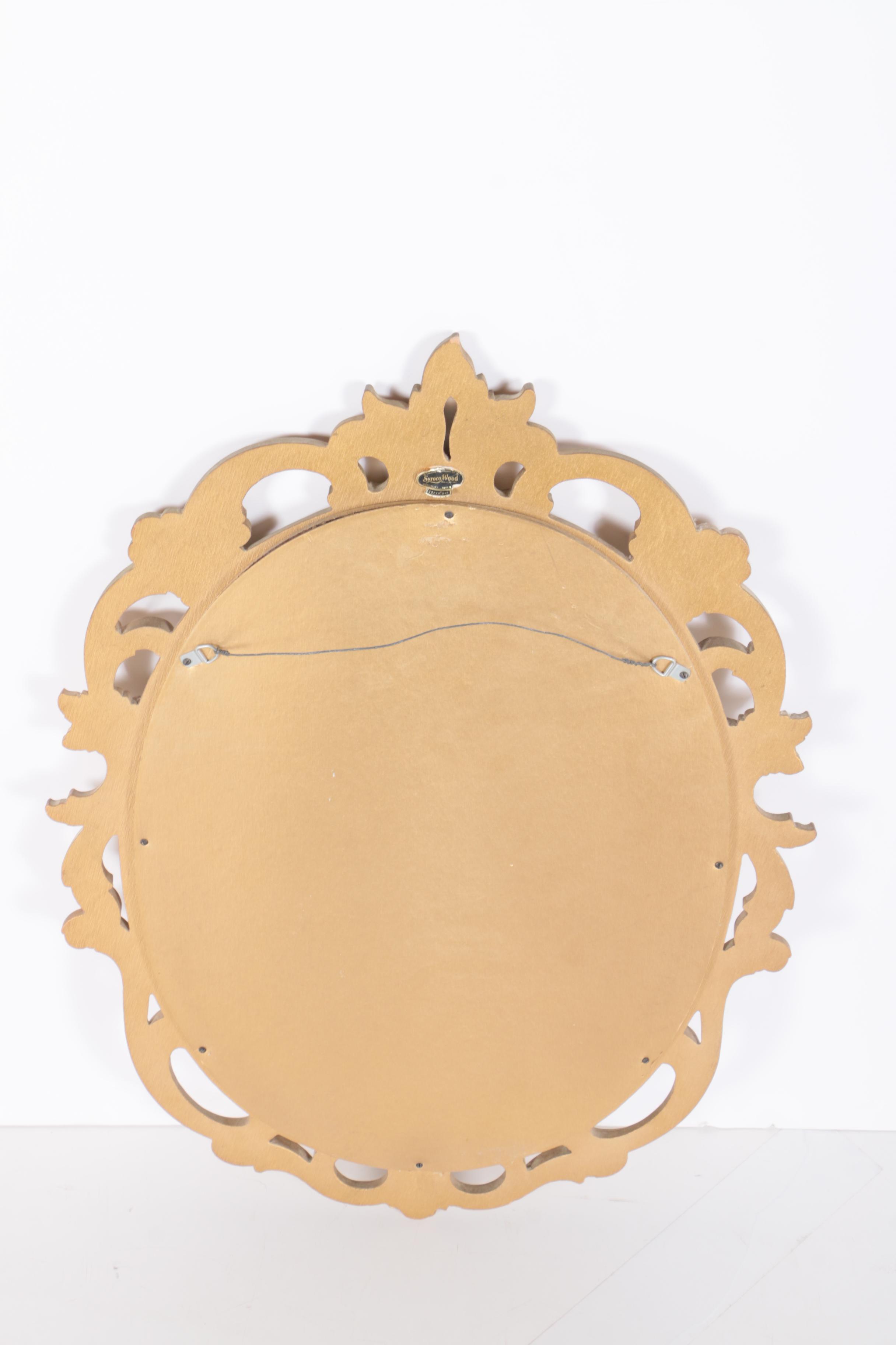 Rococo Style Framed Oval Wall Mirror