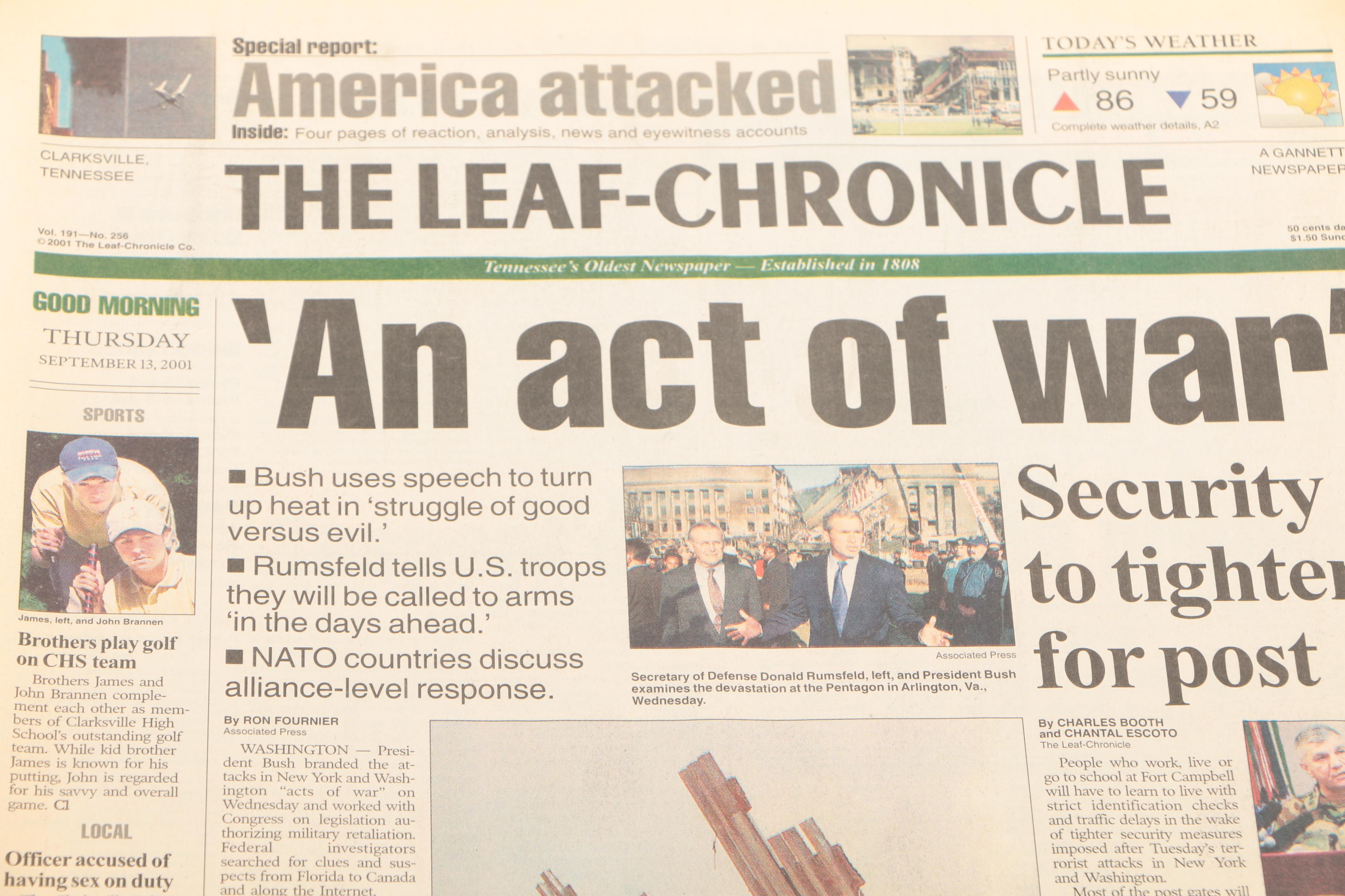 Newspapers Covering 9-11 Aftermath