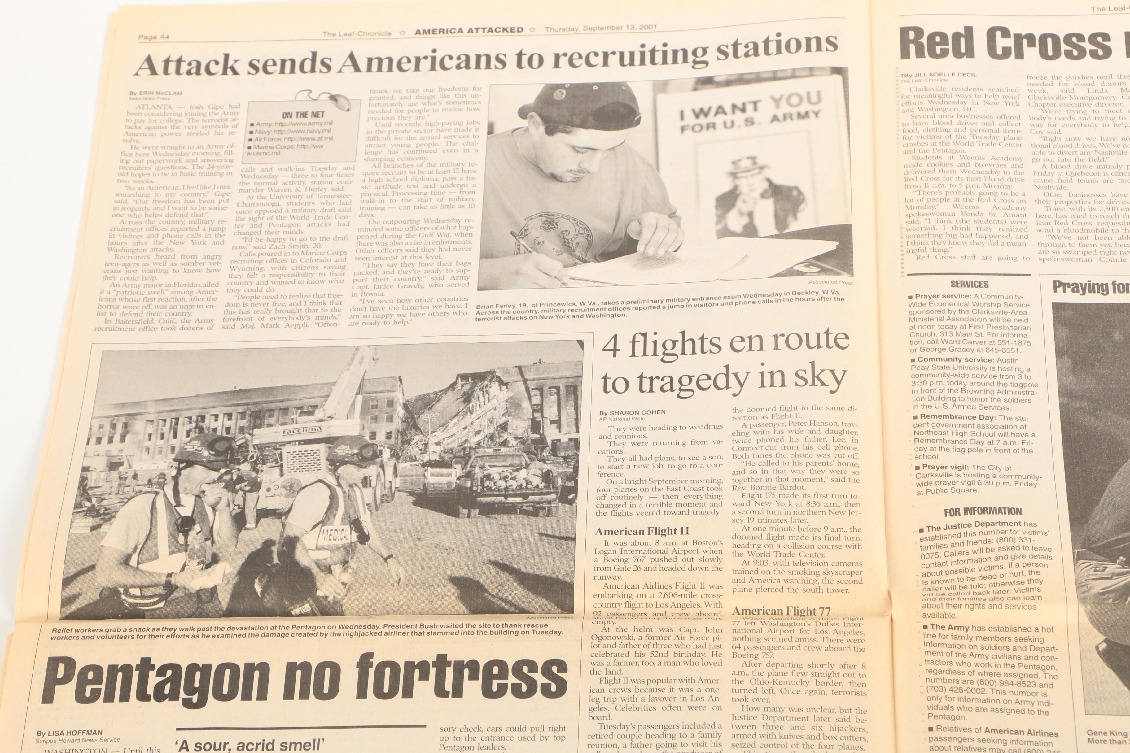 Newspapers Covering 9-11 Aftermath