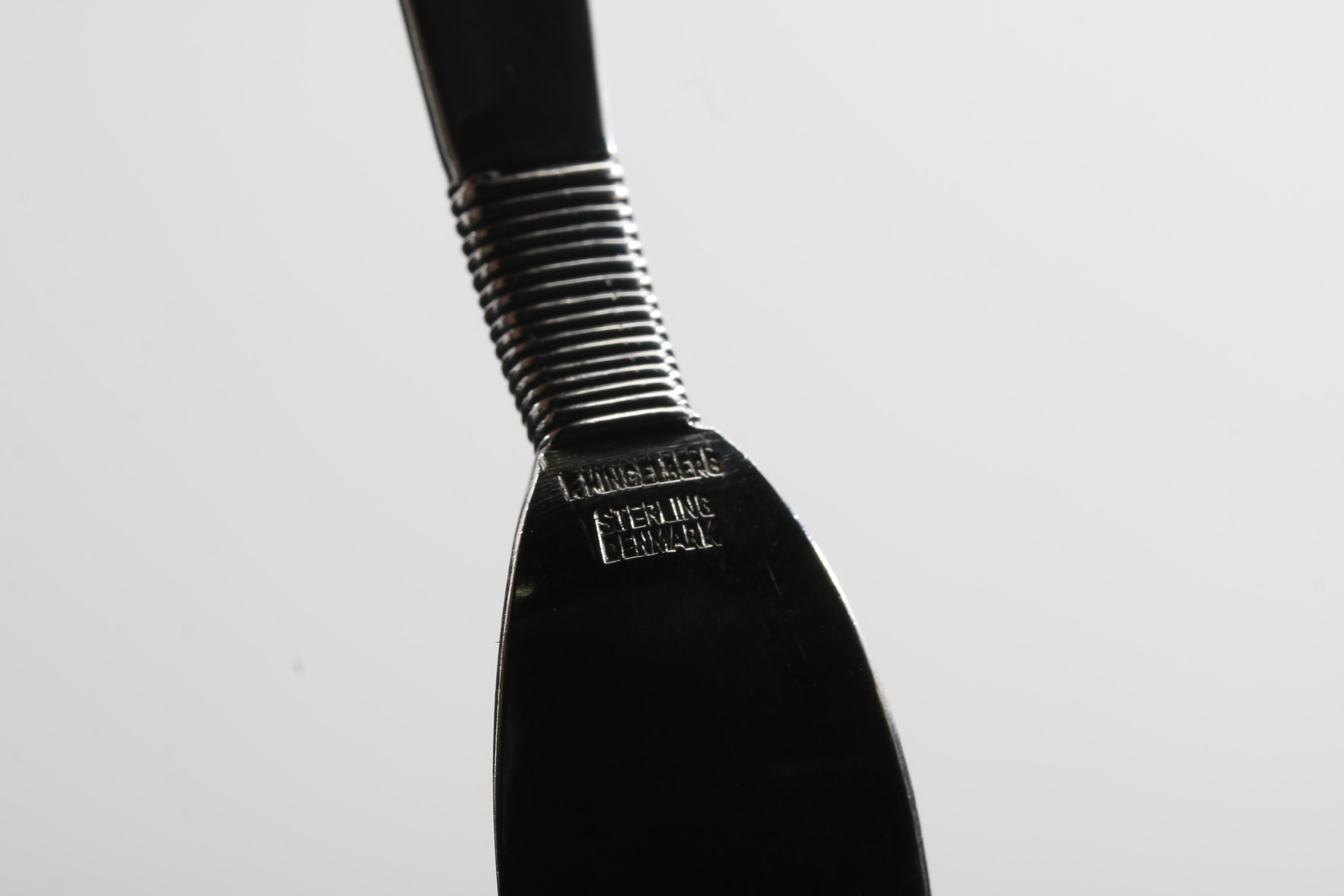 Frantz Hingelberg Sterling Silver Dessert Forks in the "Silver Thread" Pattern