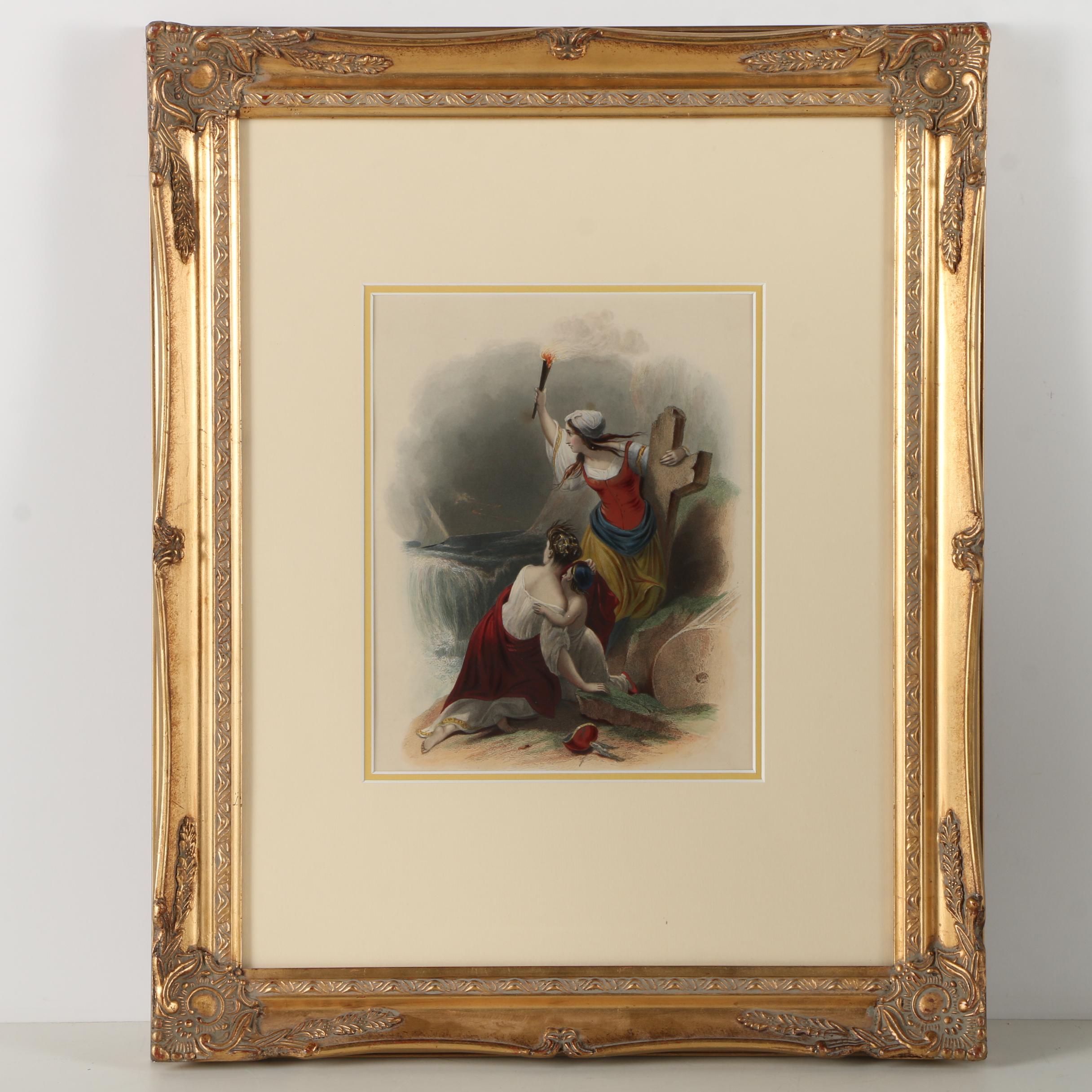 J. Bown and E. Finden Hand Colored Engraving "The Buccaneer"