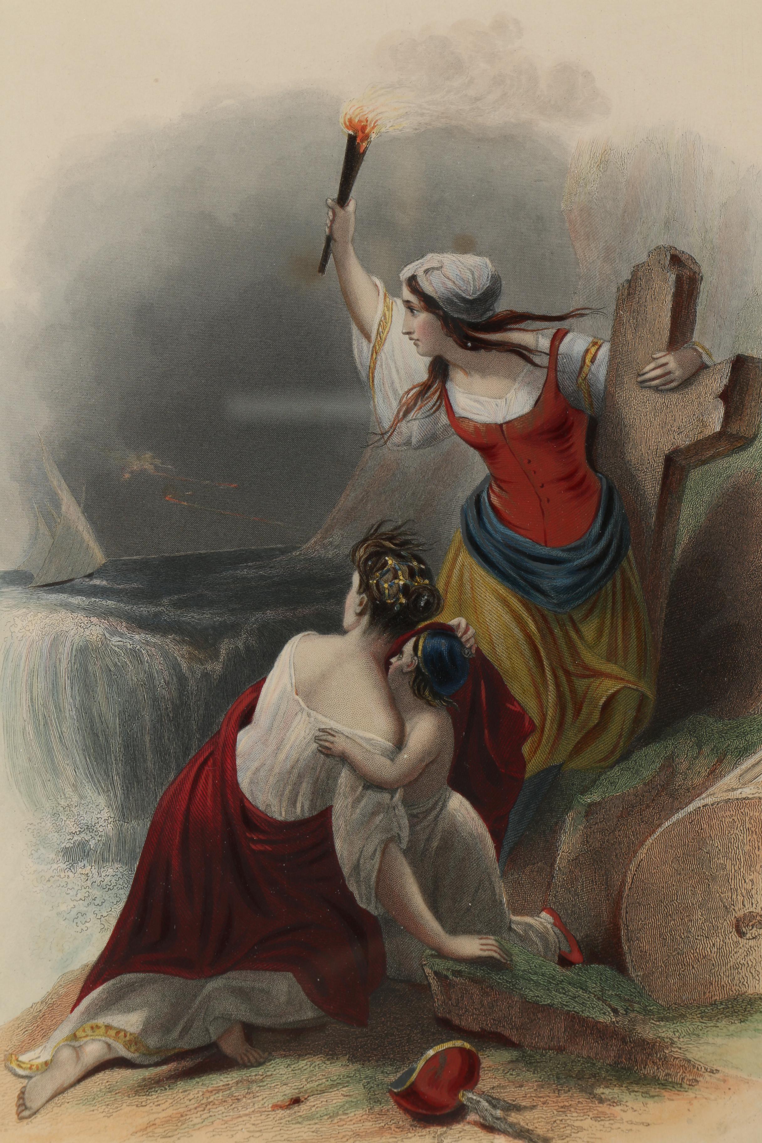 J. Bown and E. Finden Hand Colored Engraving "The Buccaneer"