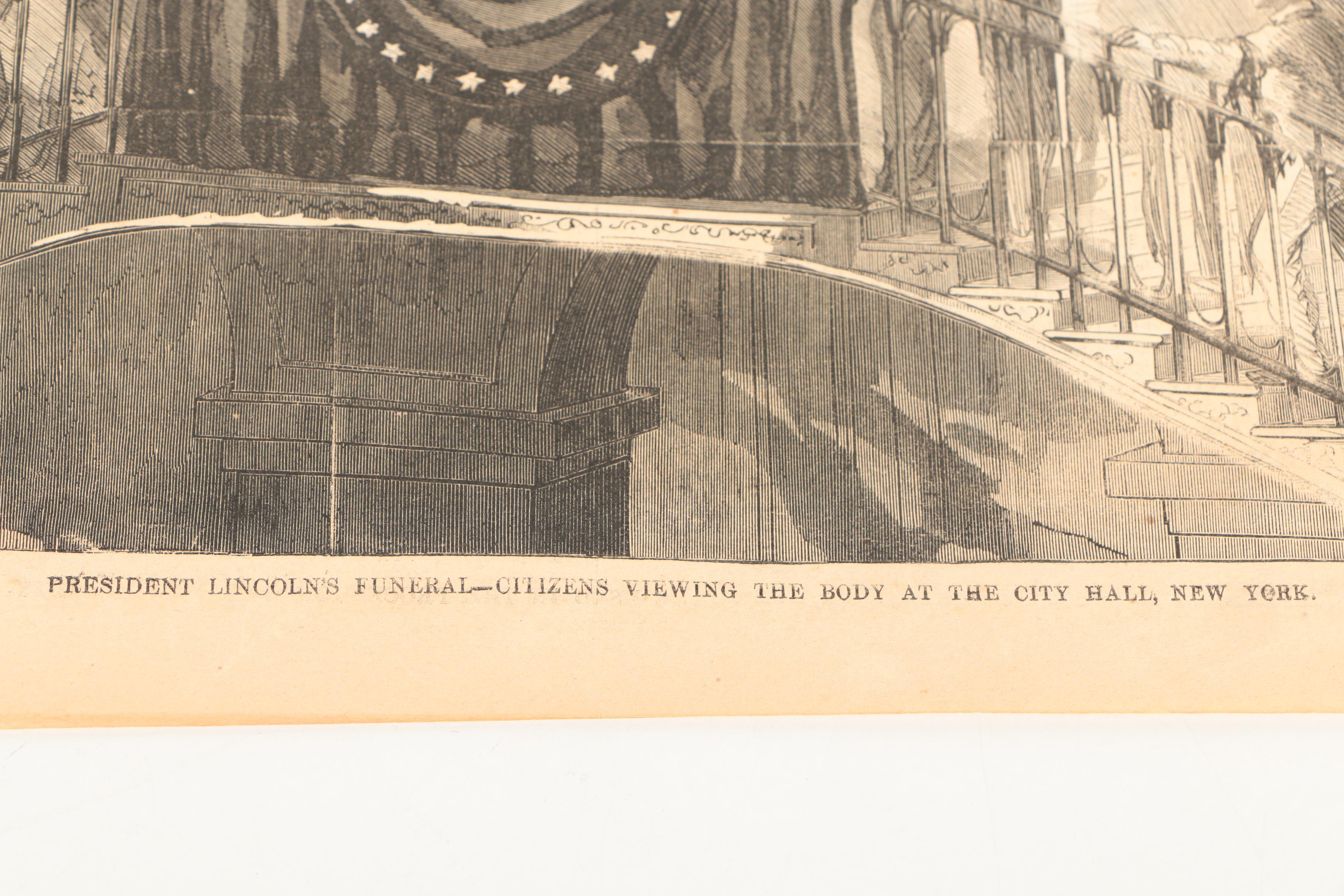 Pair of Antique Issues of "Harper's Weekly" Including Lincoln's Death