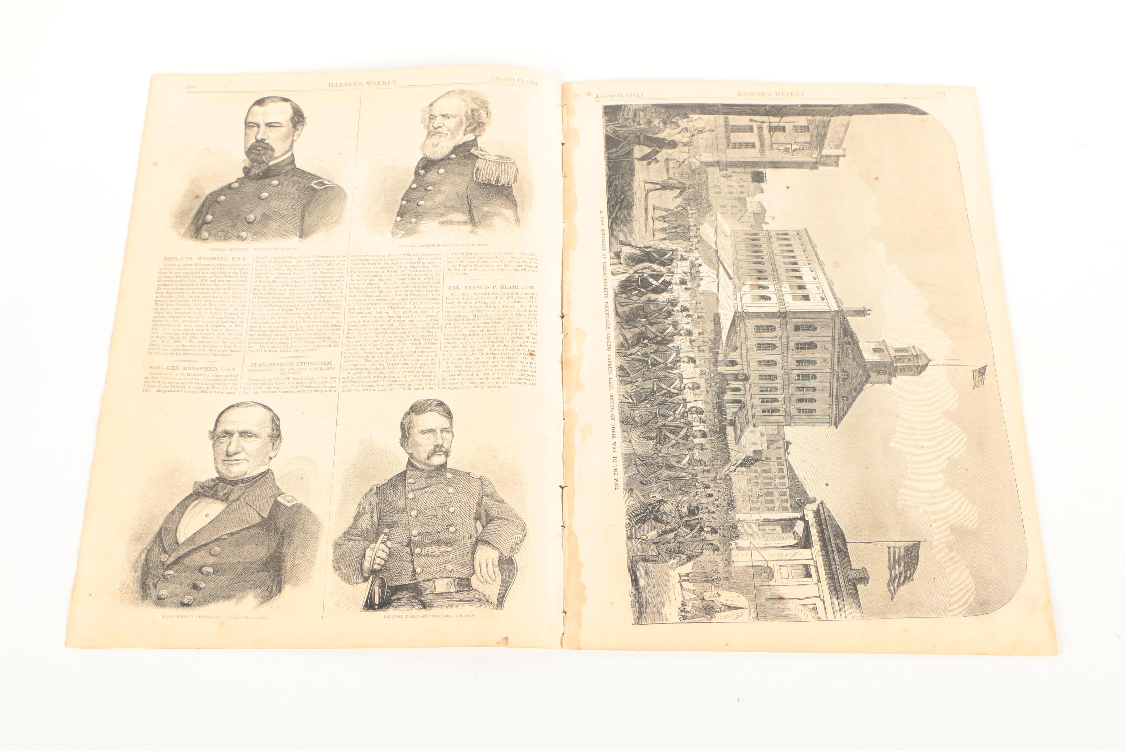 Pair of Antique Issues of "Harper's Weekly" Including Lincoln's Death