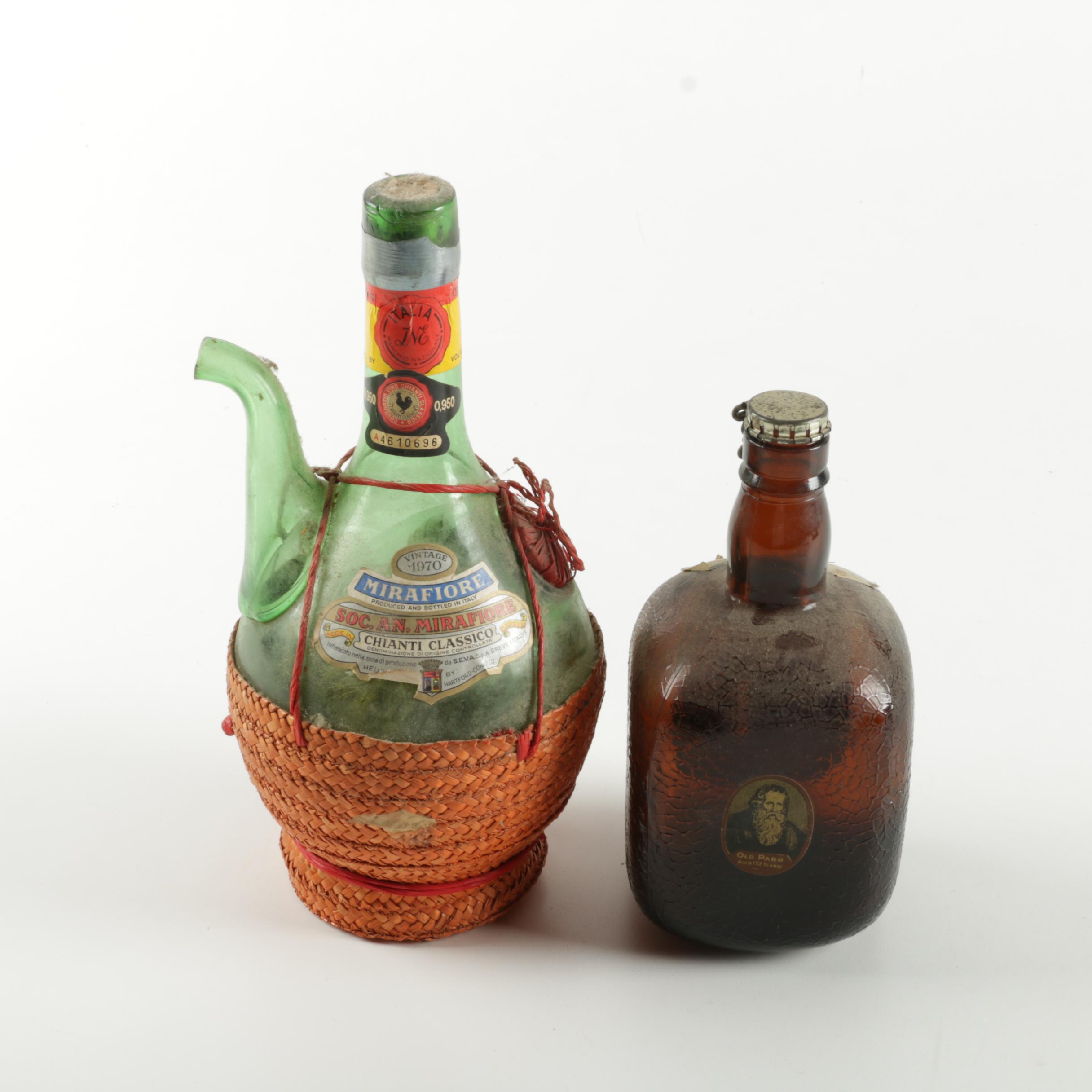 Vintage Glass Whiskey Bottles
