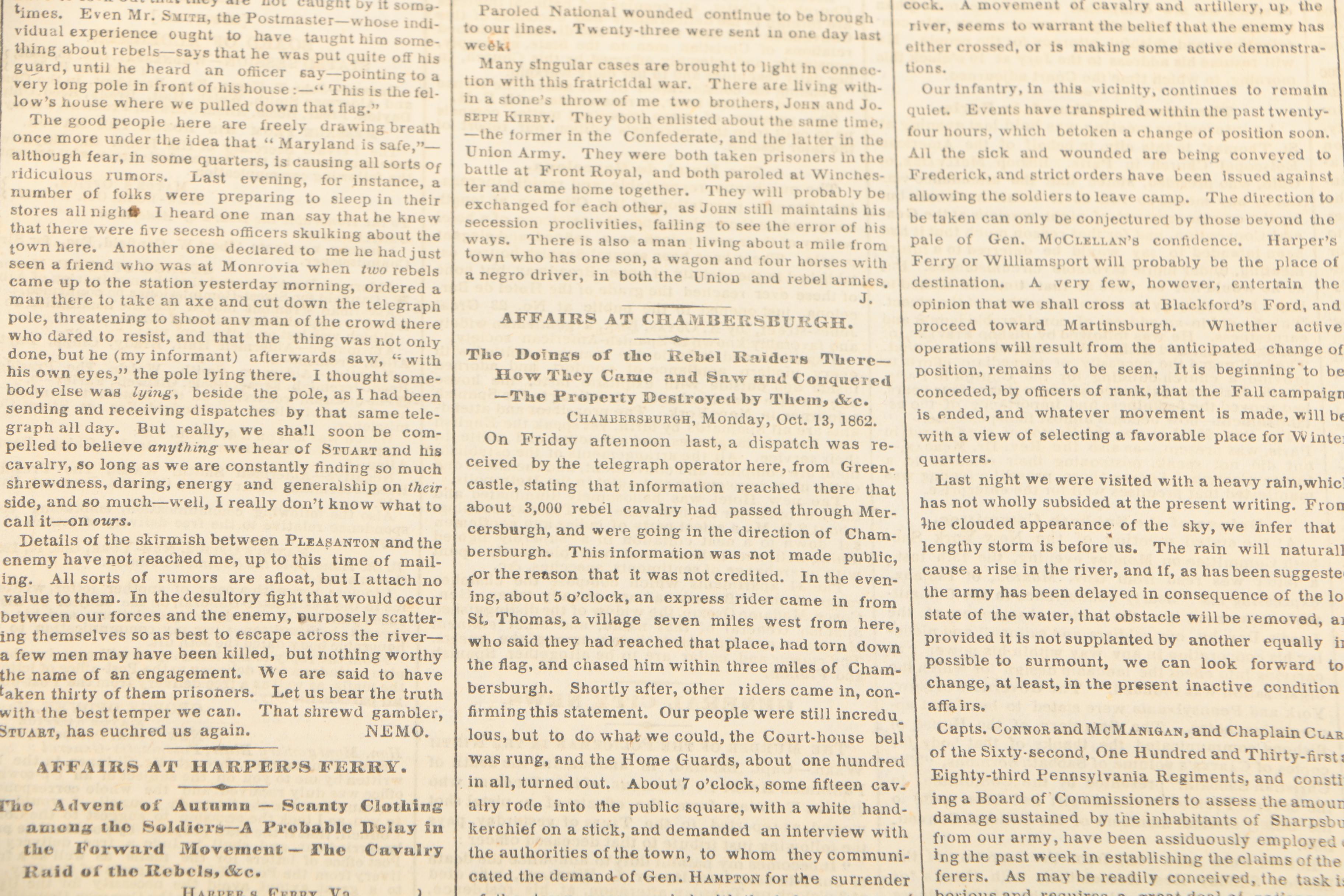1862 & 1864 "Portland Advertiser" and "The New York Times" Newspapers