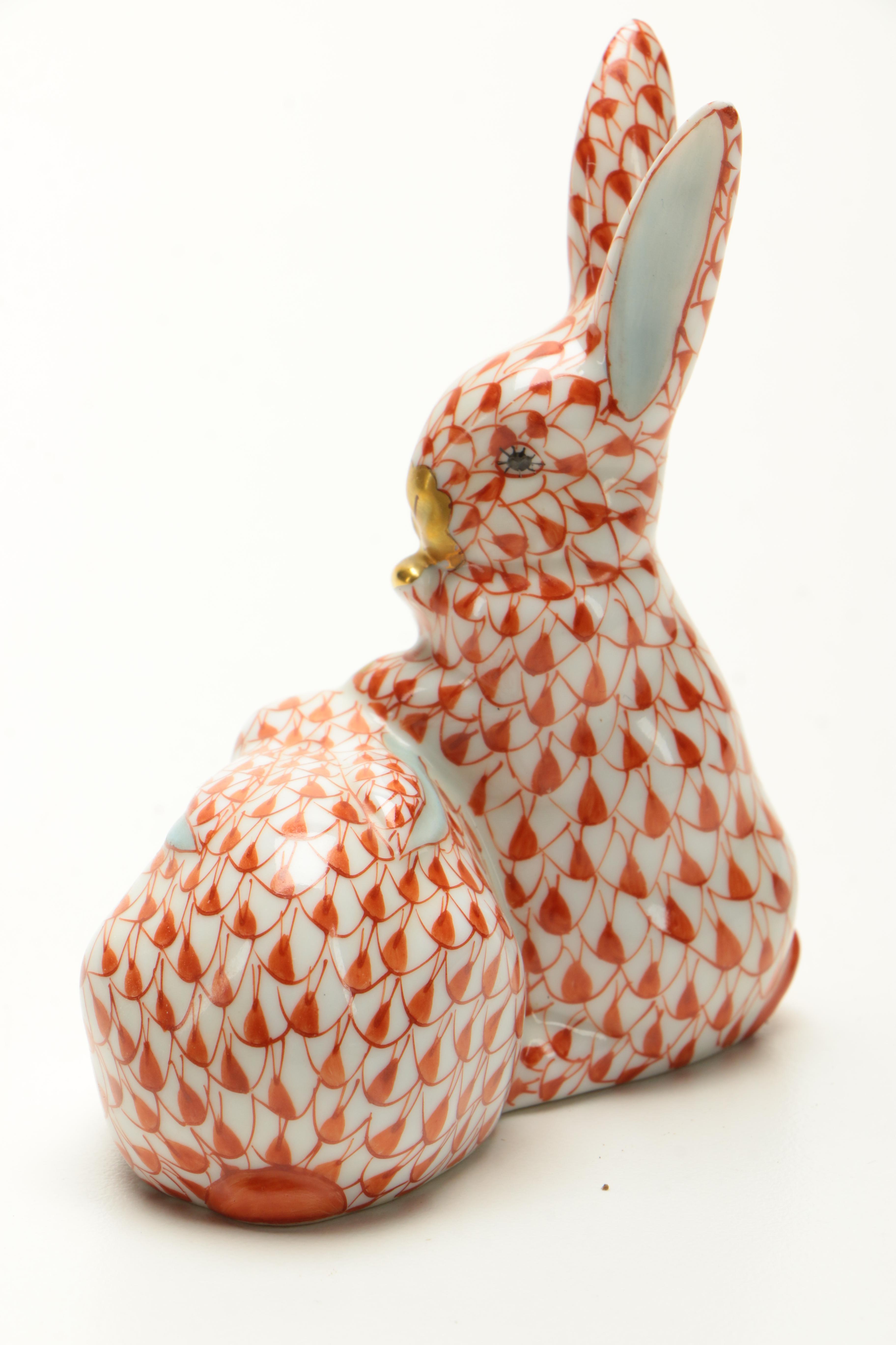 Herend Porcelain Rabbits Figurine