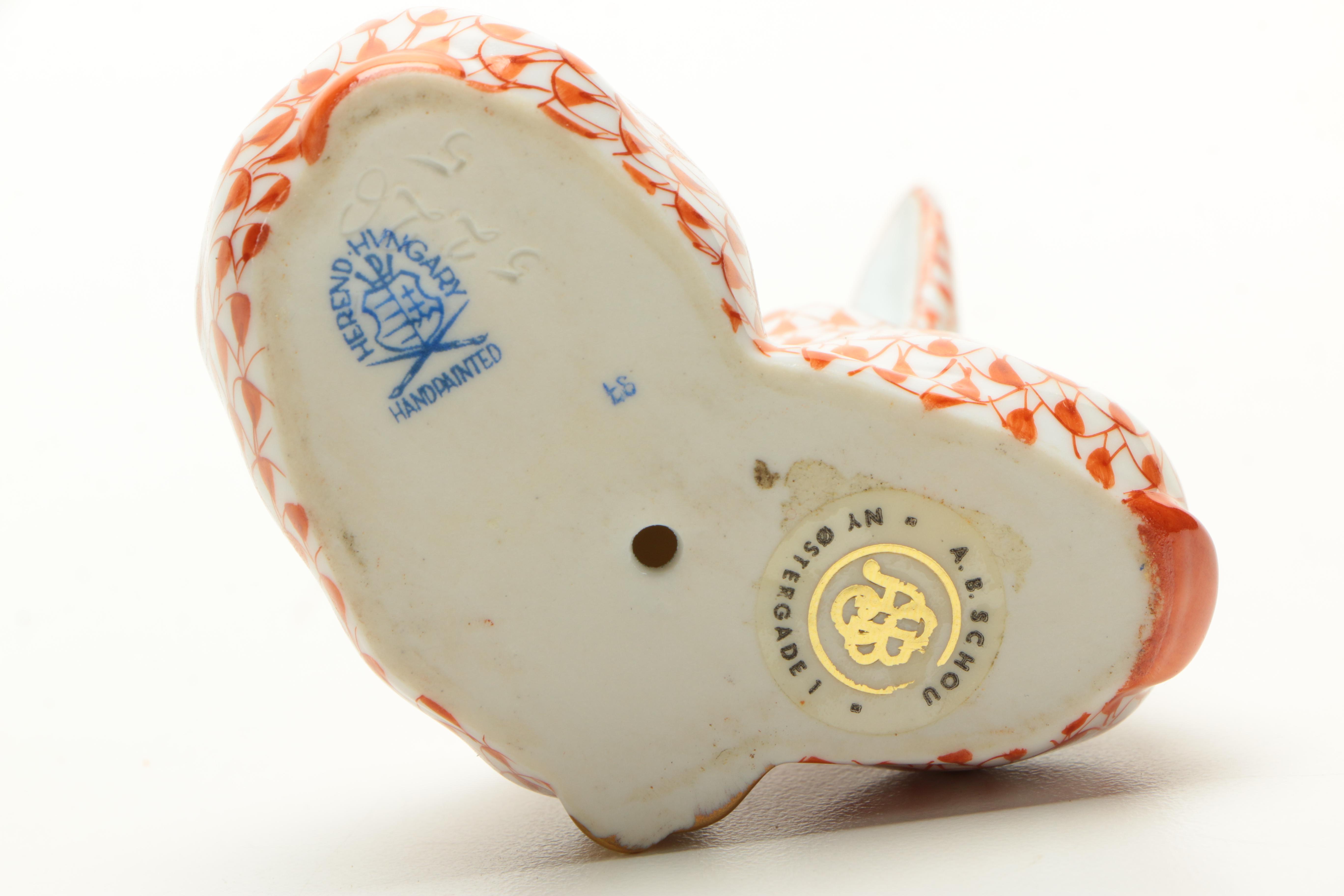 Herend Porcelain Rabbits Figurine