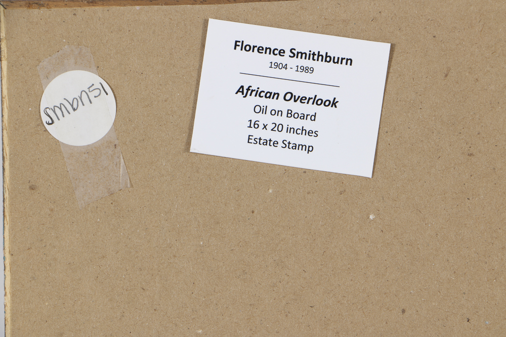 Florence Bartley Smithburn Oil Painting on Board "African Overlook"