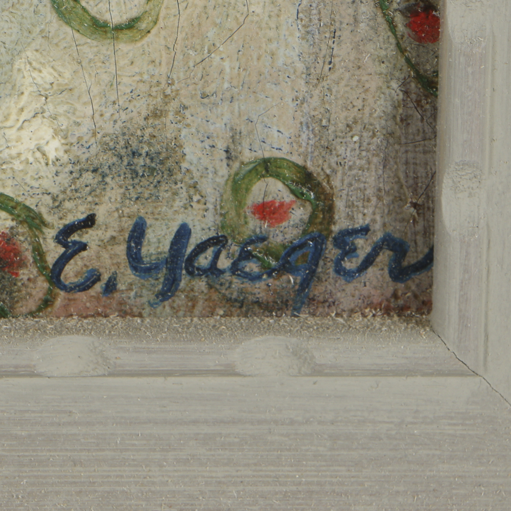 Edgar Yaeger Oil Painting on Canvas Still Life "Two Tulips"