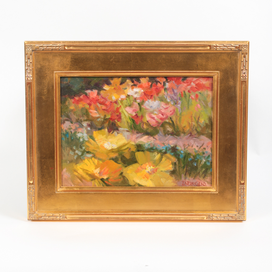 Doris Briglio Oil Painting on Canvas "Spring Flowers"