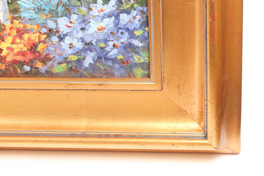 Oil Painting on Canvas of Terrace Scene
