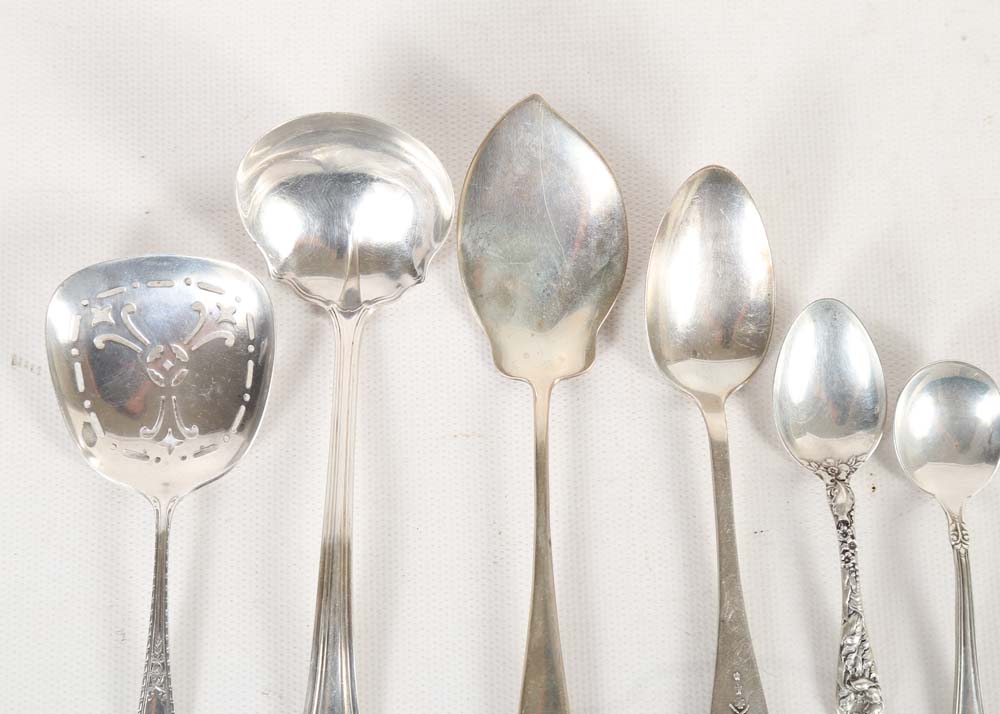 Assorted Sterling Silver and Plated Silver Flatware Pieces