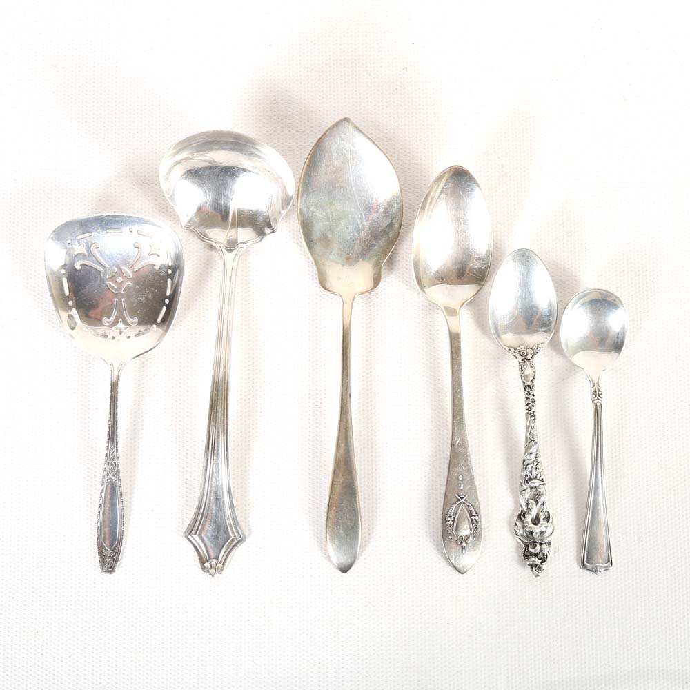 Assorted Sterling Silver and Plated Silver Flatware Pieces