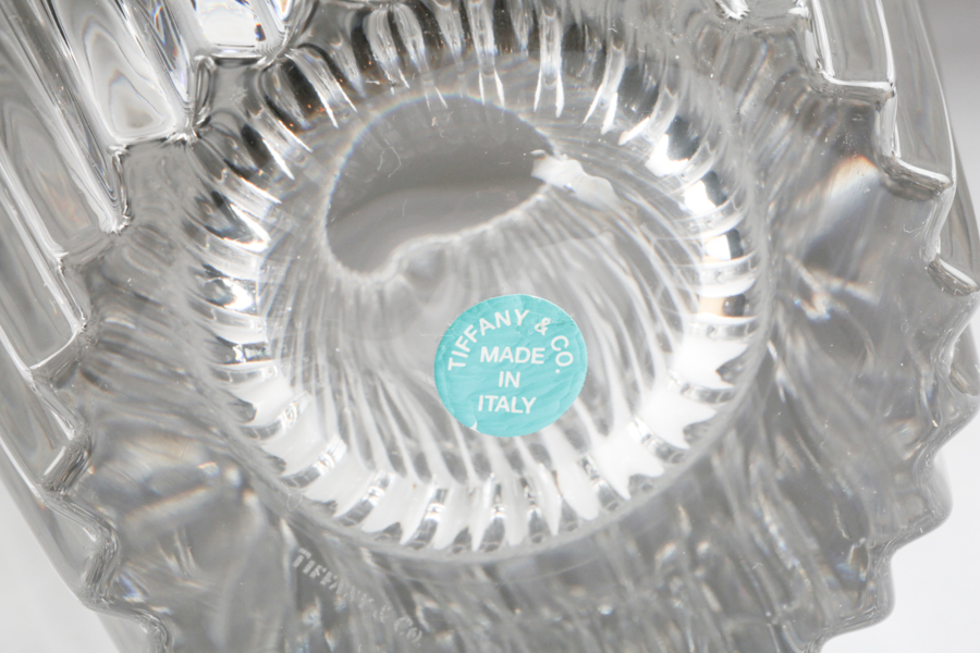Tiffany and Co. "Heart" Crystal Flower Vase