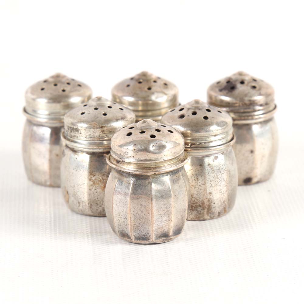 National Sterling Individual Salt and Pepper Shakers