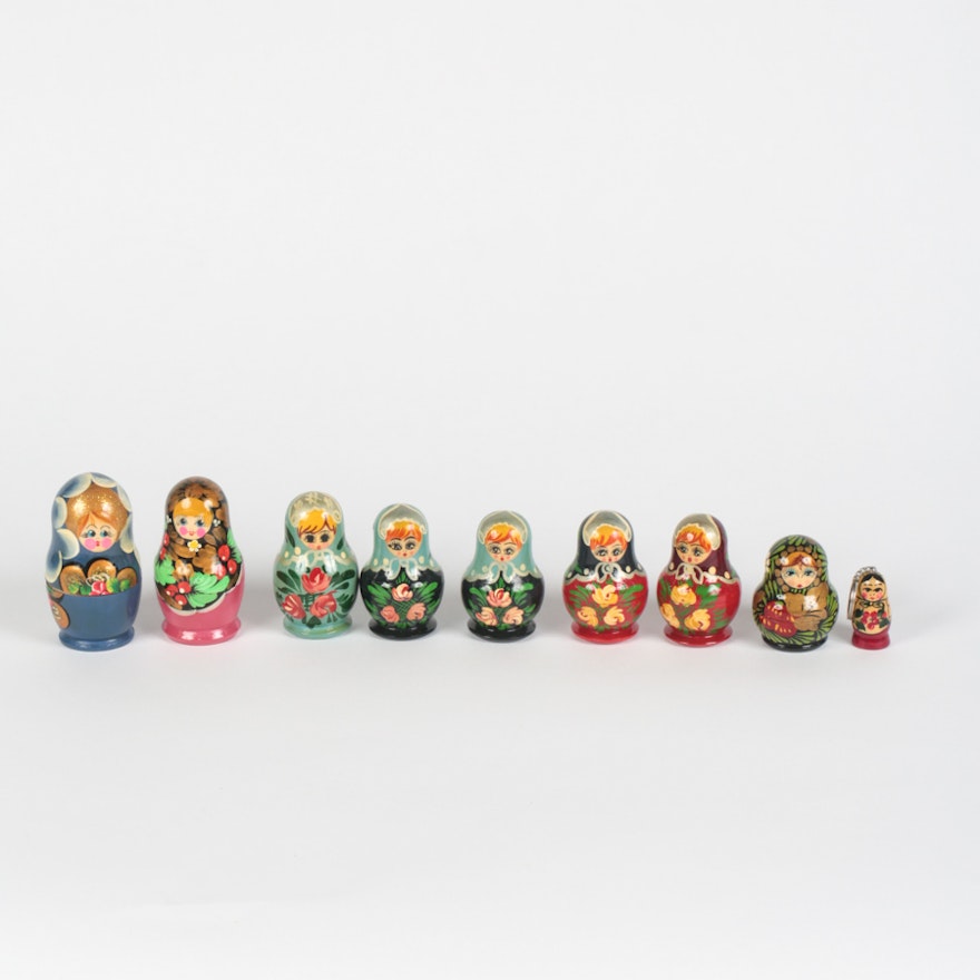 Assortment of Miniature Nesting Doll Sets