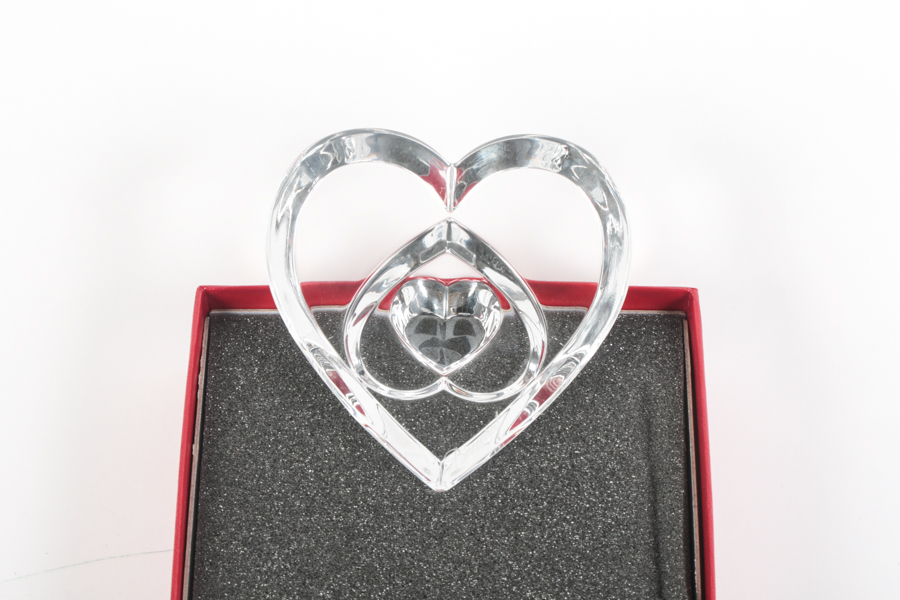 Baccarat "Heart of Love" Crystal Paperweight